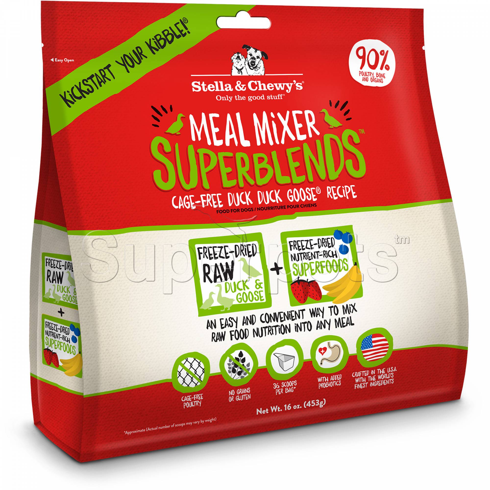 Stella & Chewy's - Dog Freeze-Dried Meal Mixer Superblends - Cage-Free Duck Duck Goose Recipe 16oz (453g)