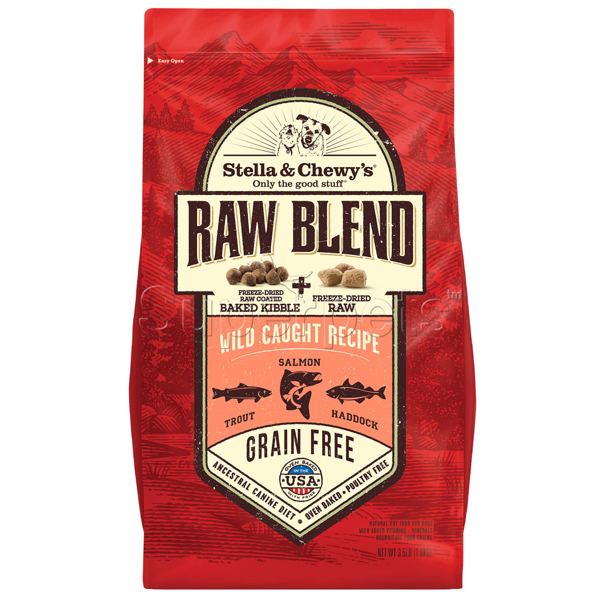 Stella & Chewy's - Dog Freeze-Dried Raw Blend Raw Coated Kibble - Trout, Salmon & Haddock 3.5lb (1.6kg)