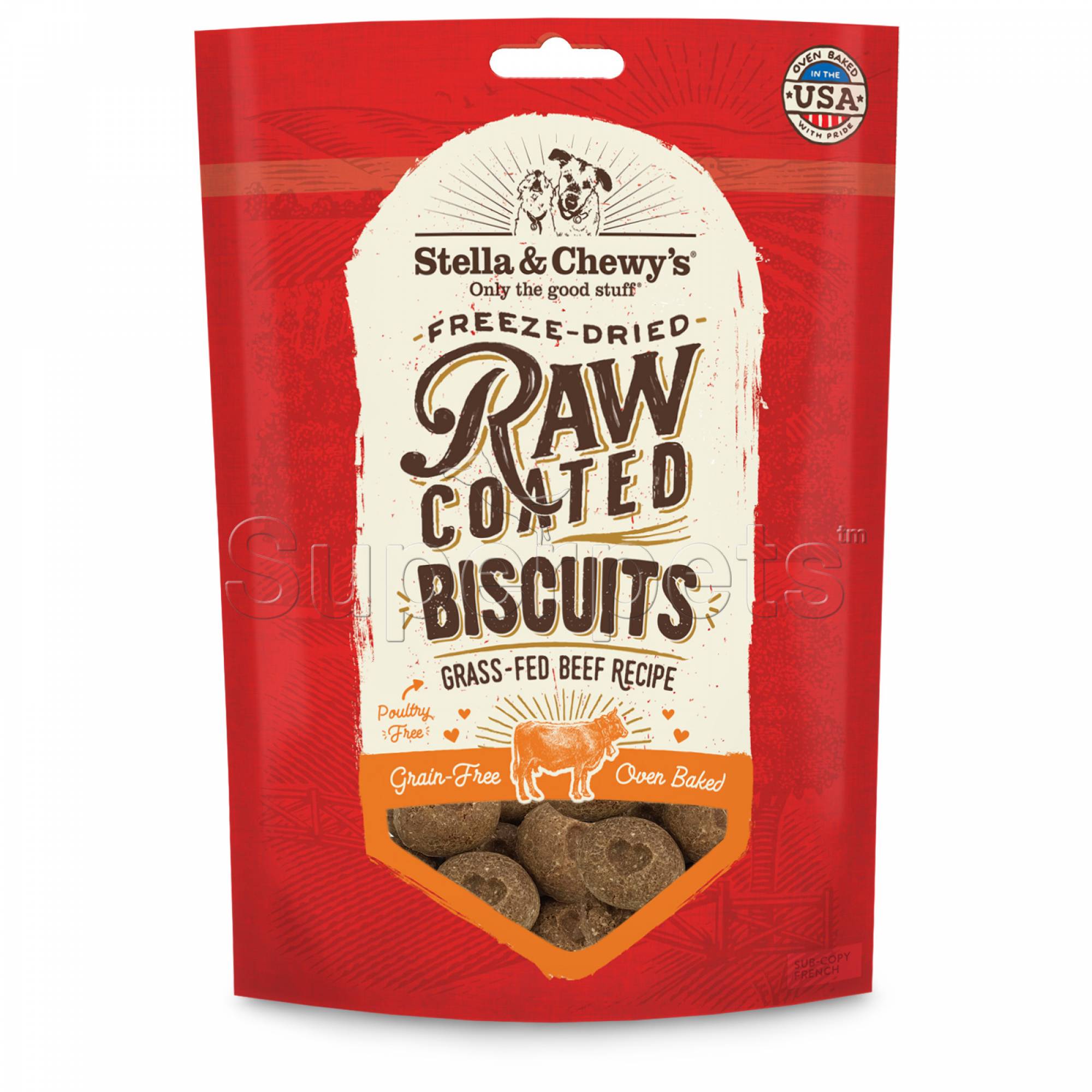 Stella & Chewy's - Dog Freeze-Dried Raw Coated Biscuits - Grass-Fed Beef Recipe 9oz (255g)