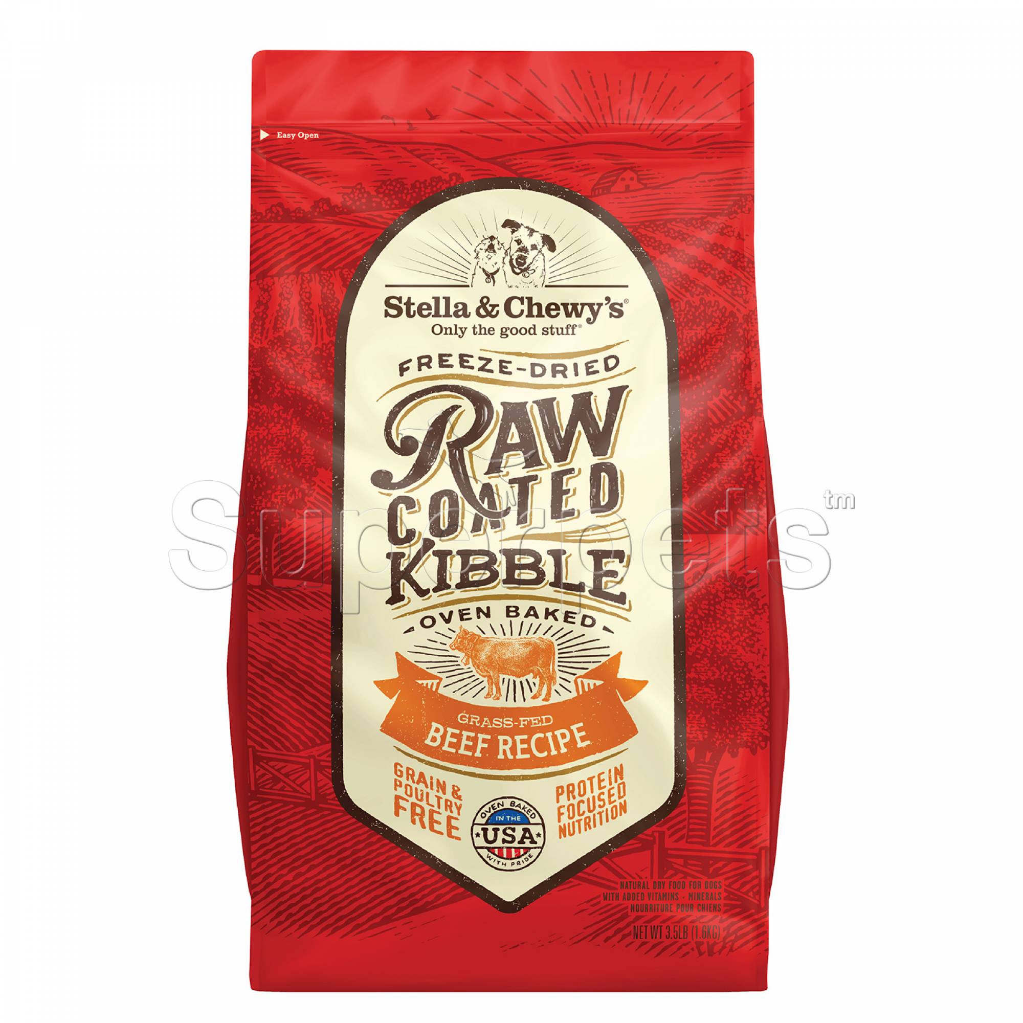 Stella & Chewy's - Dog Freeze-Dried Raw Coated Kibble - Grass Fed Beef Recipe 3.5lb (1.6kg)
