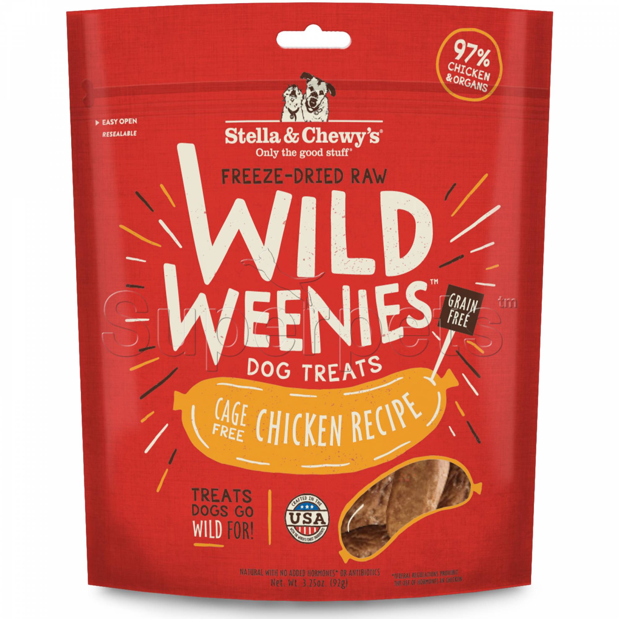 Stella & Chewy's - Dog Freeze-Dried Raw Wild Weenies Treats - Cage-Free Chicken Recipe 3.25oz (92g)