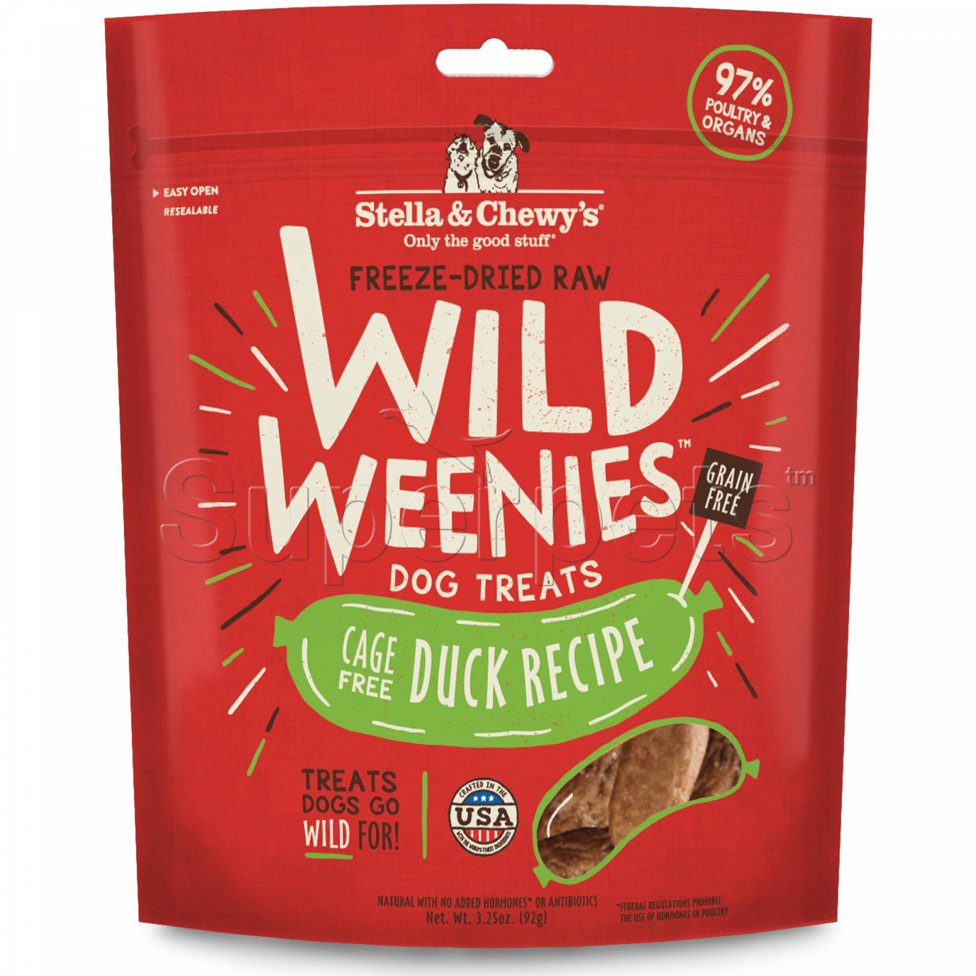 Stella & Chewy's - Dog Freeze-Dried Raw Wild Weenies Treats - Cage-Free Duck Recipe 3.25oz (92g)
