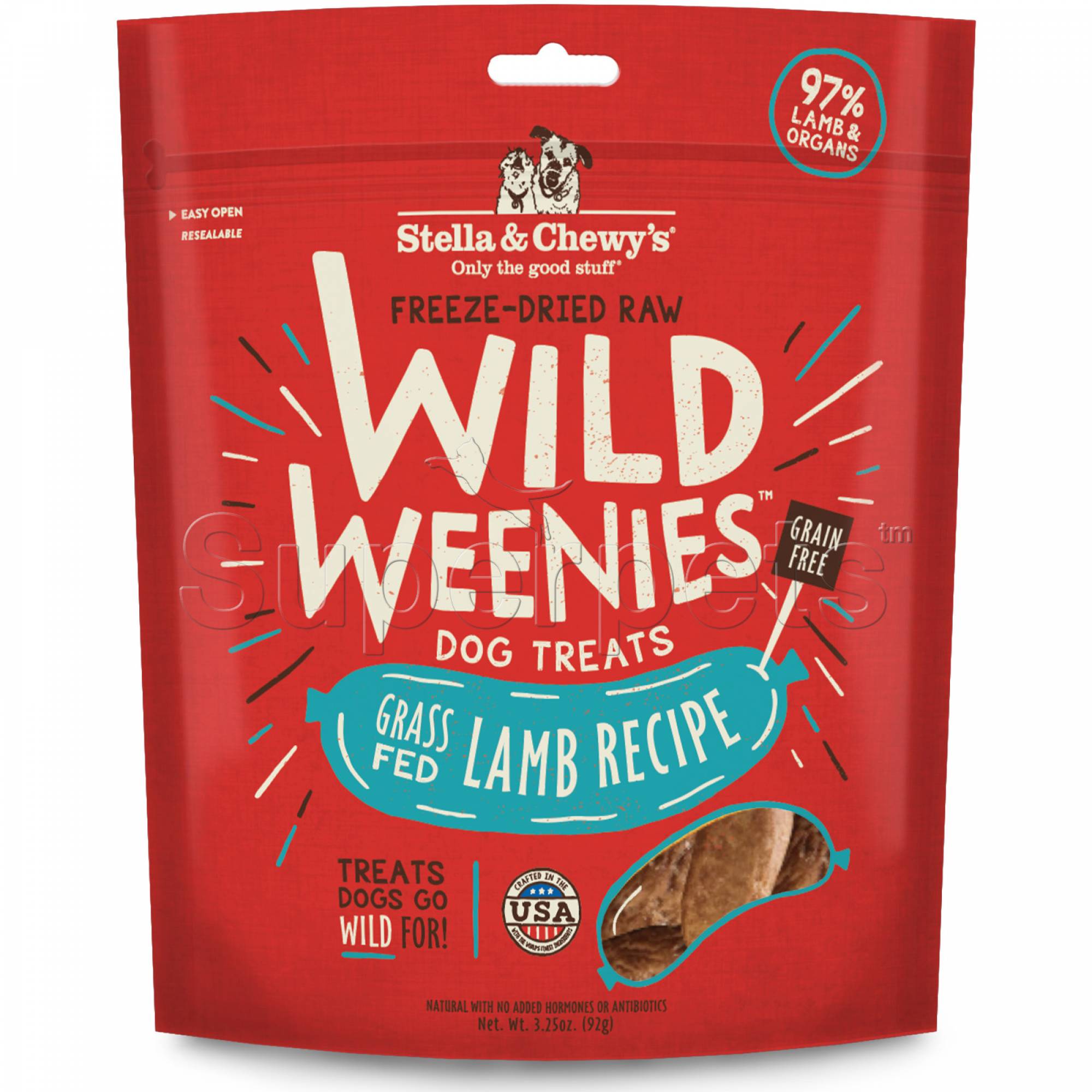 Stella & Chewy's - Dog Freeze-Dried Raw Wild Weenies Treats - Grass-Fed Lamb Recipe 3.25oz (92g)