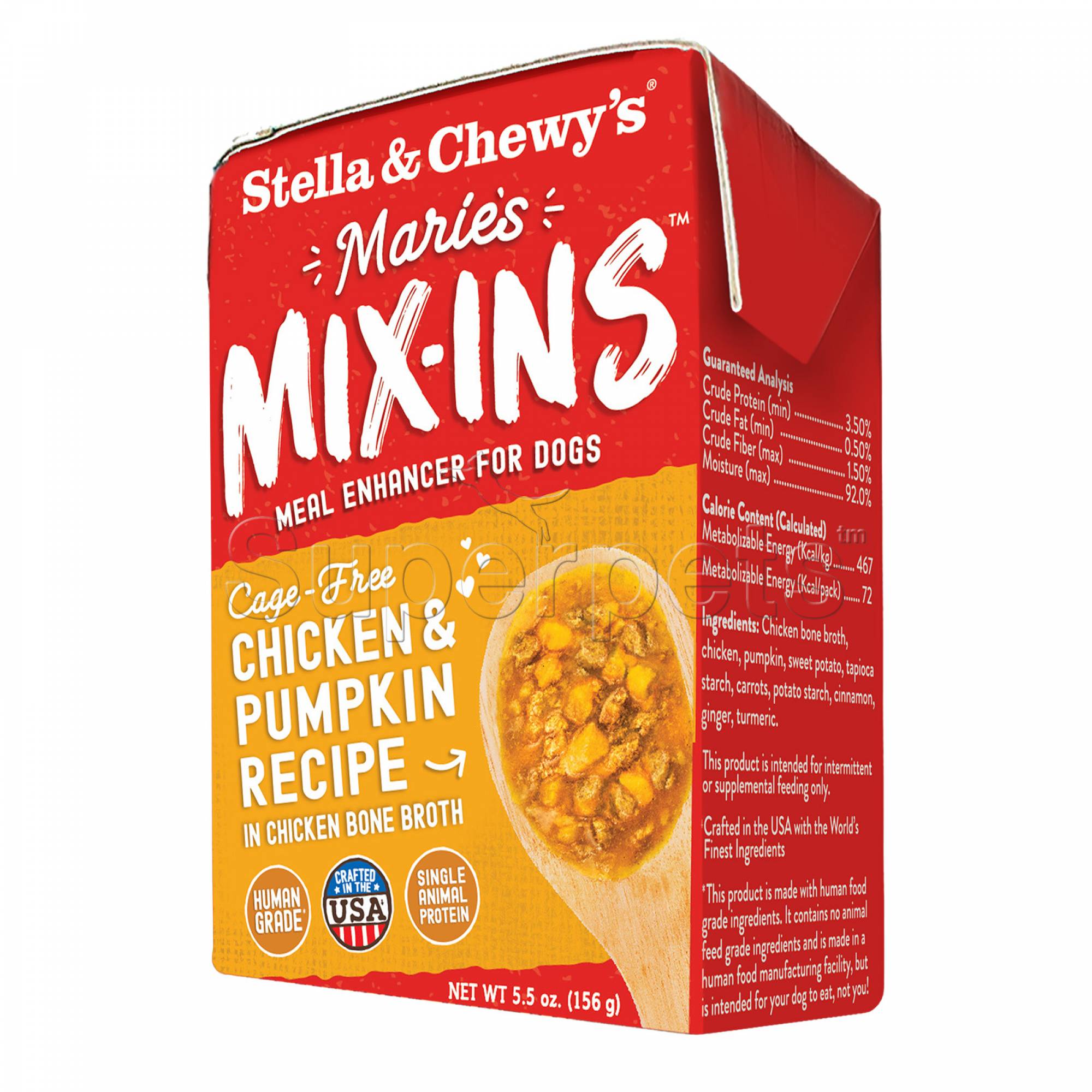 Stella & Chewy's - Dog Maries Mix-Ins Chicken & Pumpkin Recipe in Chicken Bone Broth 5.5oz (156g)