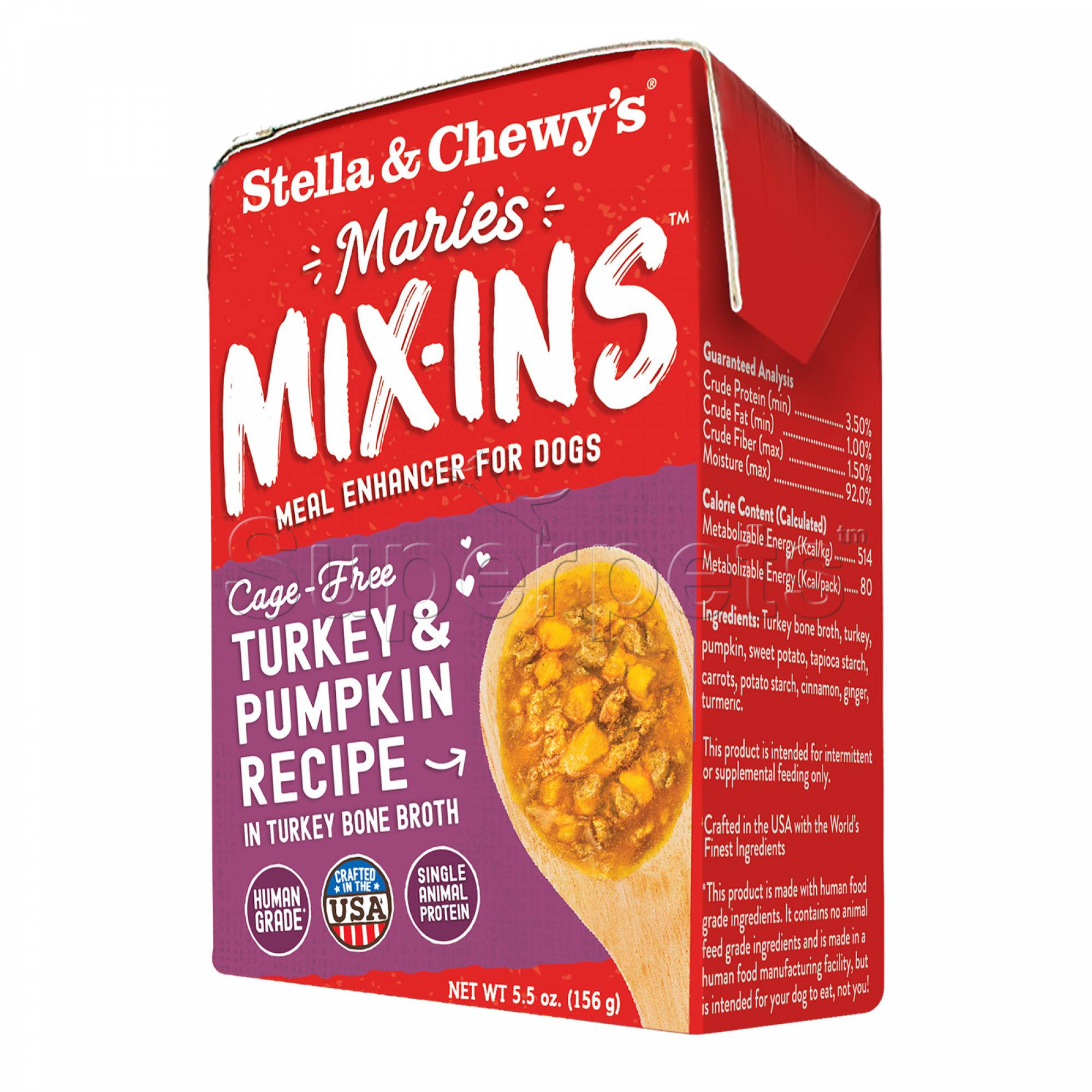 Stella & Chewy's - Dog Maries Mix-Ins Turkey & Pumpkin Recipe in Turkey Bone Broth 5.5oz (156g)