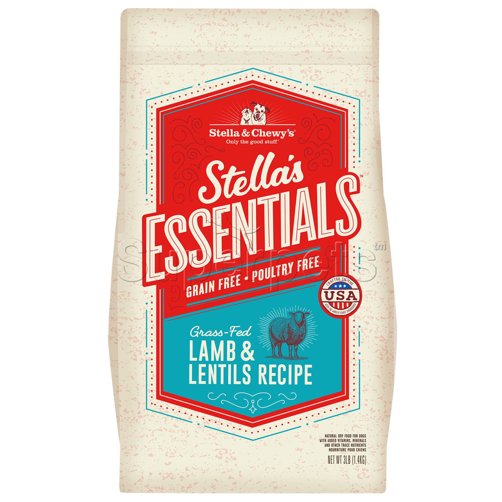 Stella & Chewy's - Dog Stella's Essentials Grain Free Poultry Free - Grass-Fed Lamb & Lentils Recipe 3lb (1.4kg)