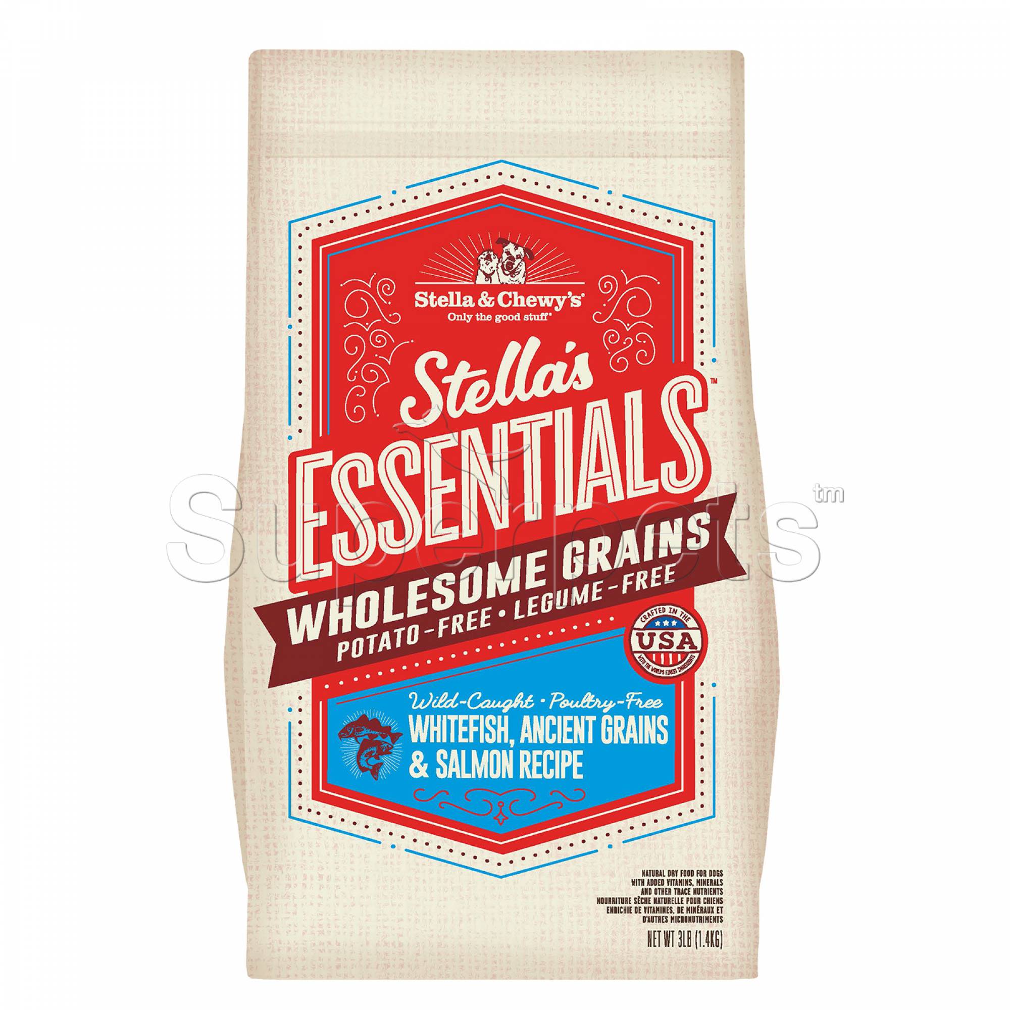 Stella & Chewy's - Dog Stella's Essentials - Wild Caught Whitefish, Ancient Grains & Salmon Recipe 3lb (1.4kg)