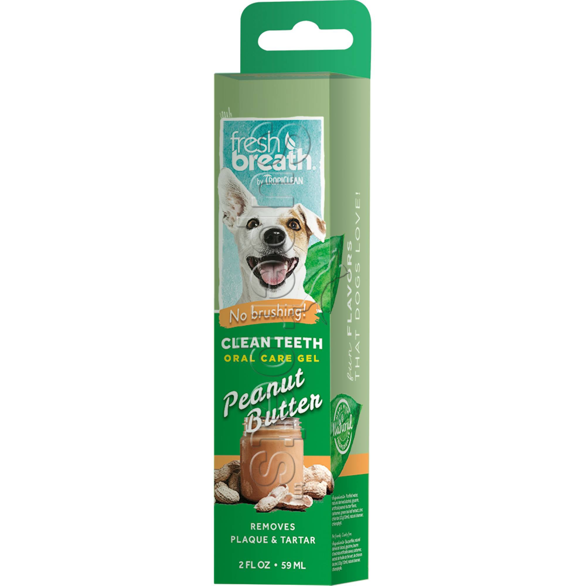Tropiclean FRESH BREATH Clean Teeth Oral Care Gel for Dogs - Peanut Butter 2oz (59ml)