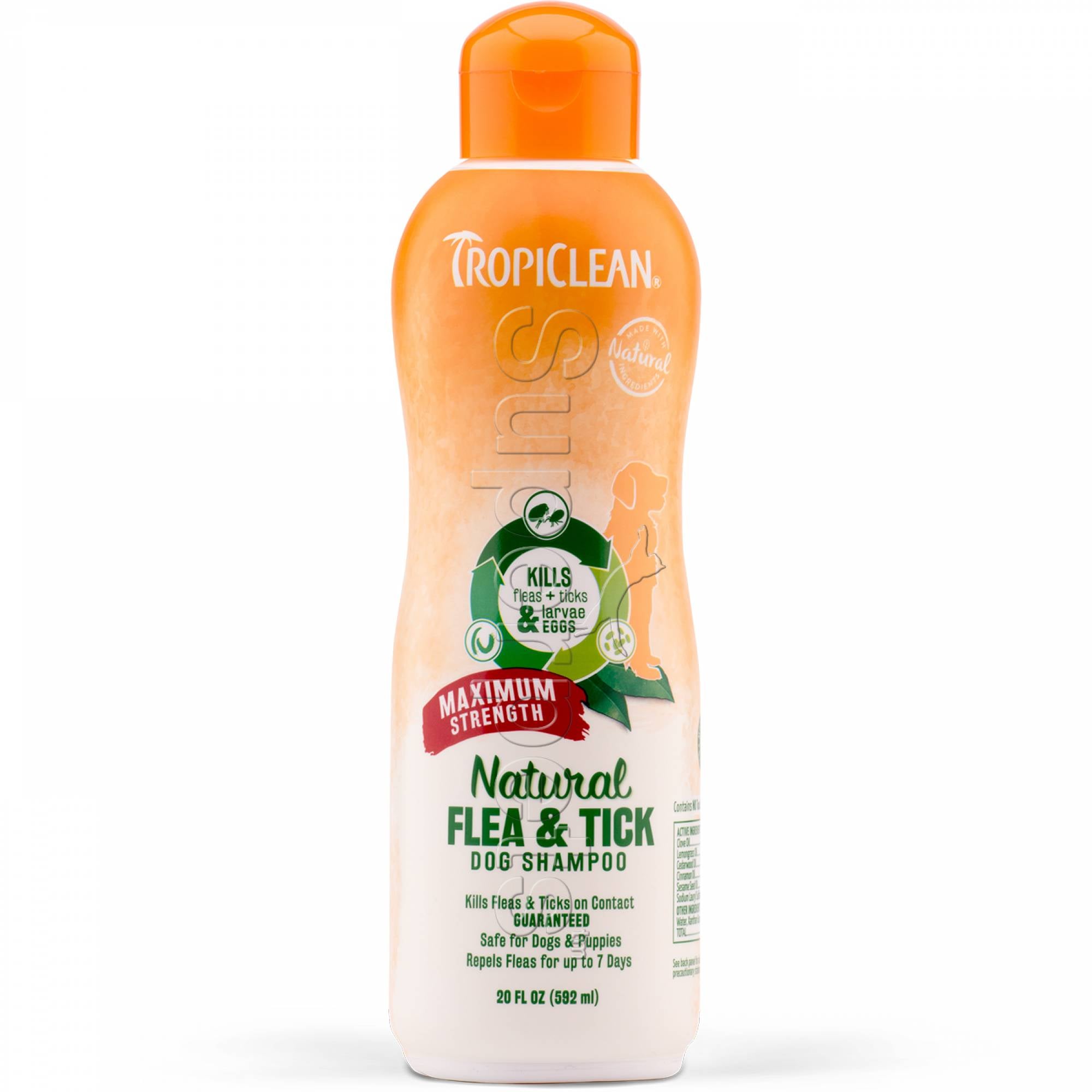 Tropiclean Natural Flea & Tick Maximum Strength Dog Shampoo 20oz (592ml)