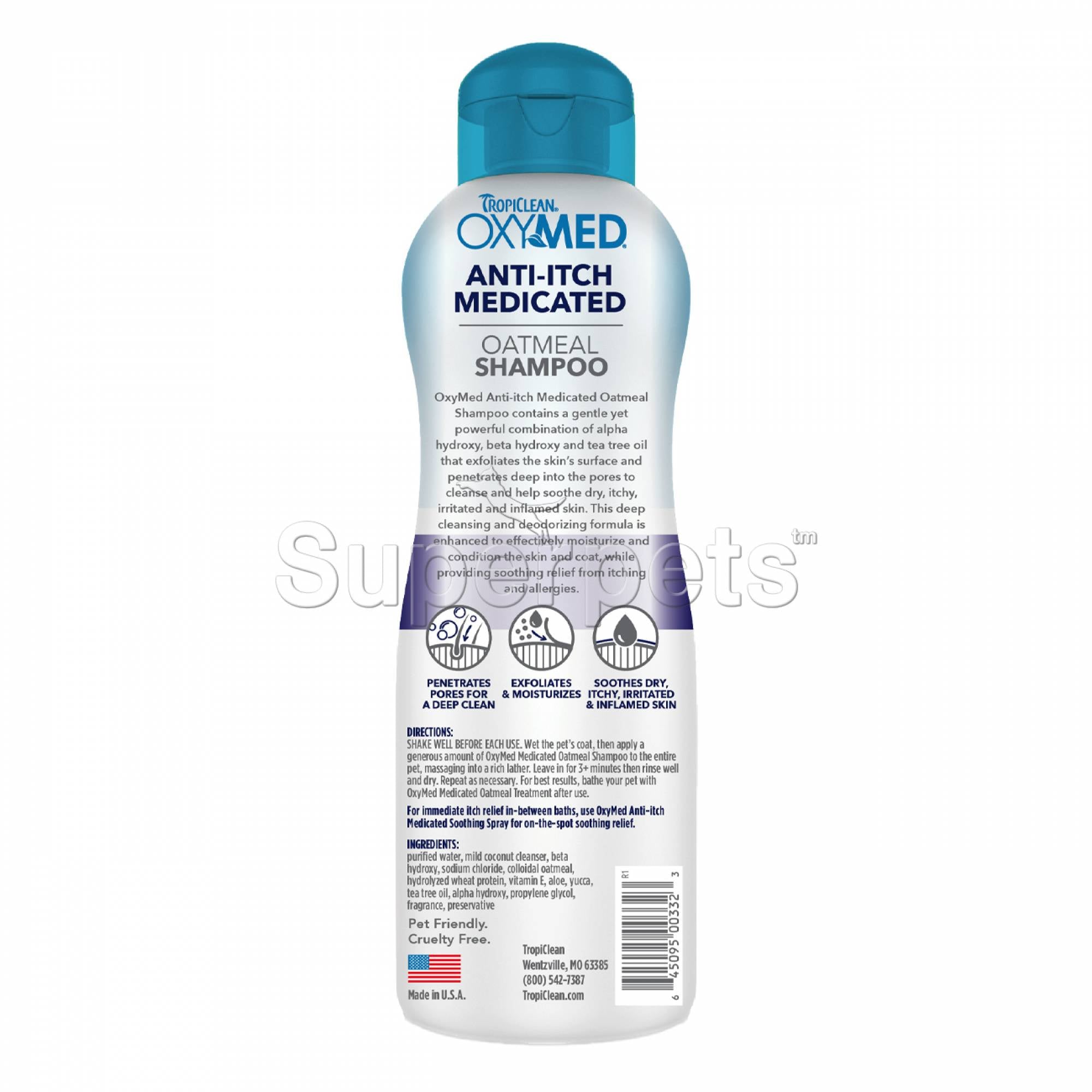 Tropiclean OxyMed Anti-Itch Medicated Oatmeal Shampoo 20oz (592ml)