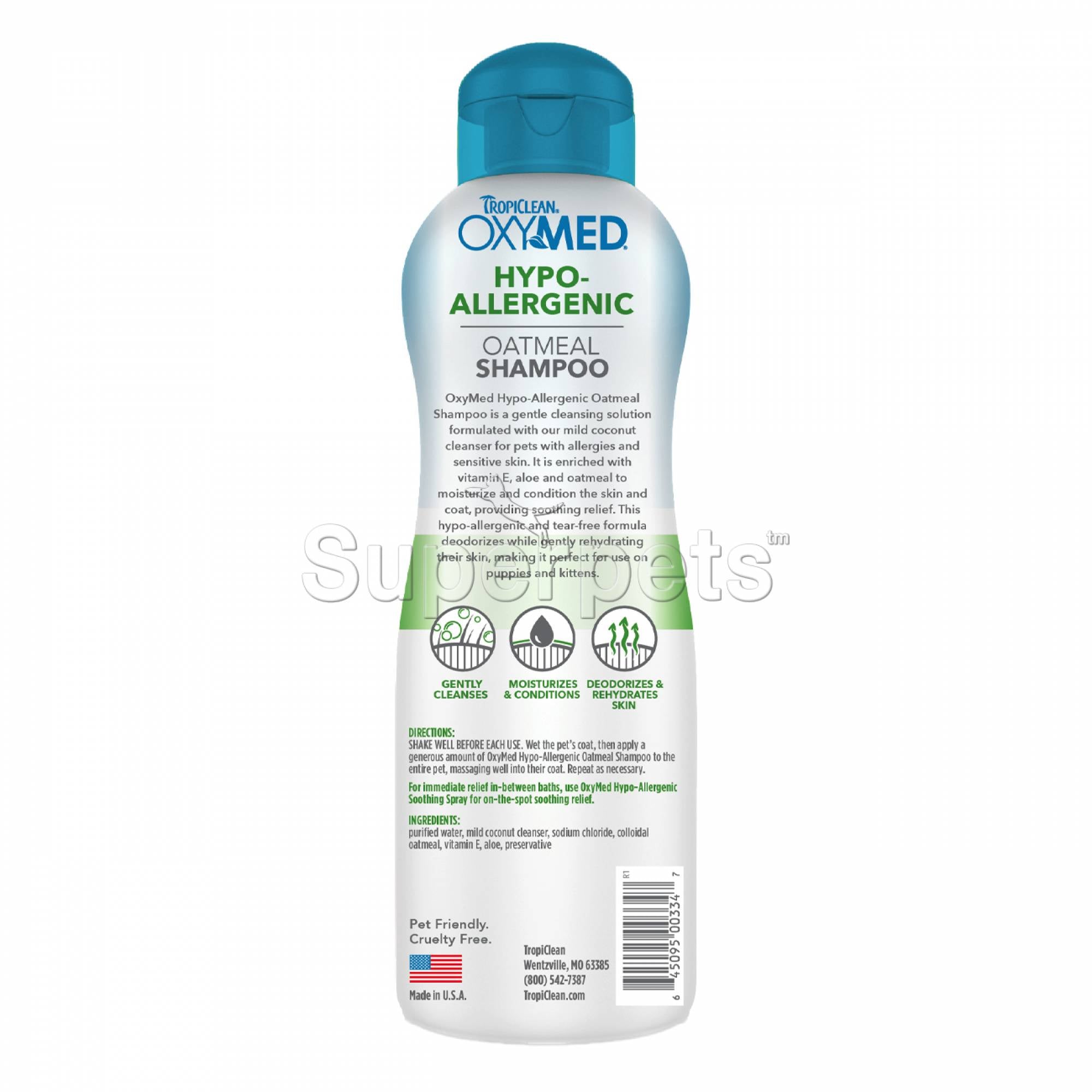 Tropiclean OxyMed Hypo-allergenic Oatmeal Shampoo 20oz (592ml)