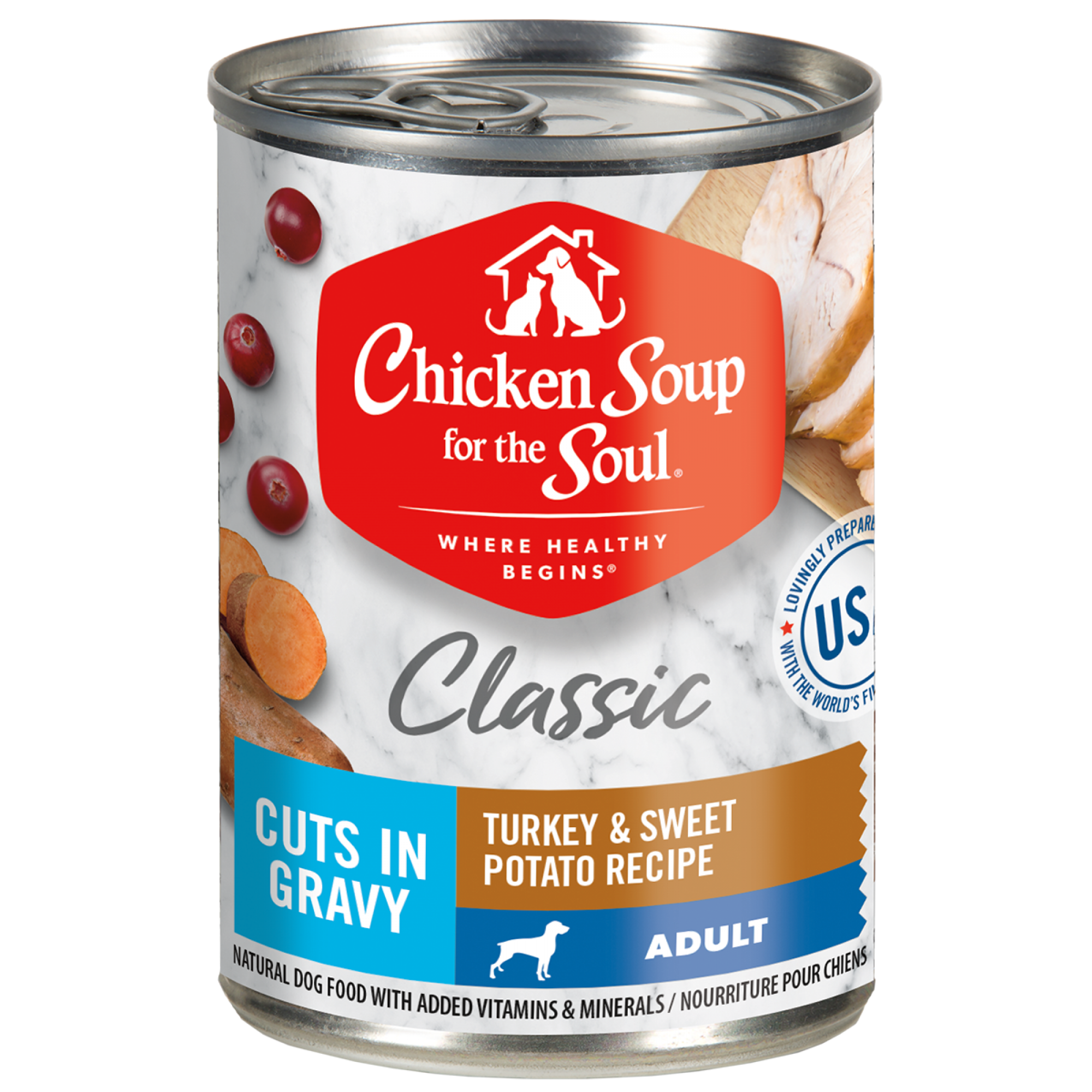 Chicken Soup for the Soul Dog Classic Cuts in Gravy 13oz Adult Turkey & Sweet Potato Recipe