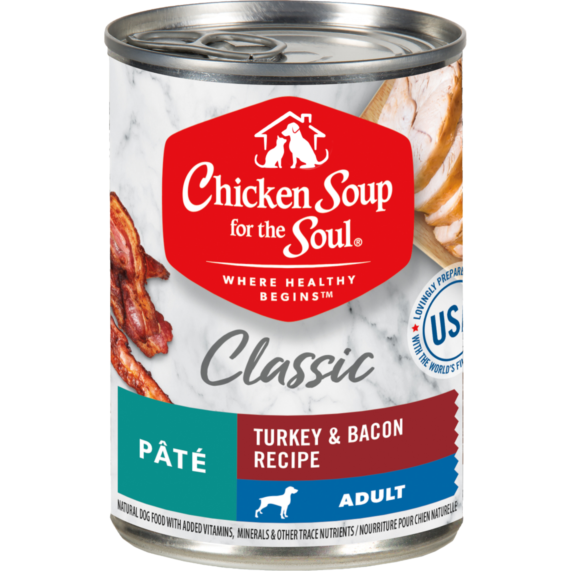 Chicken Soup for the Soul Dog Classic Pate 13oz Adult Turkey & Bacon Recipe