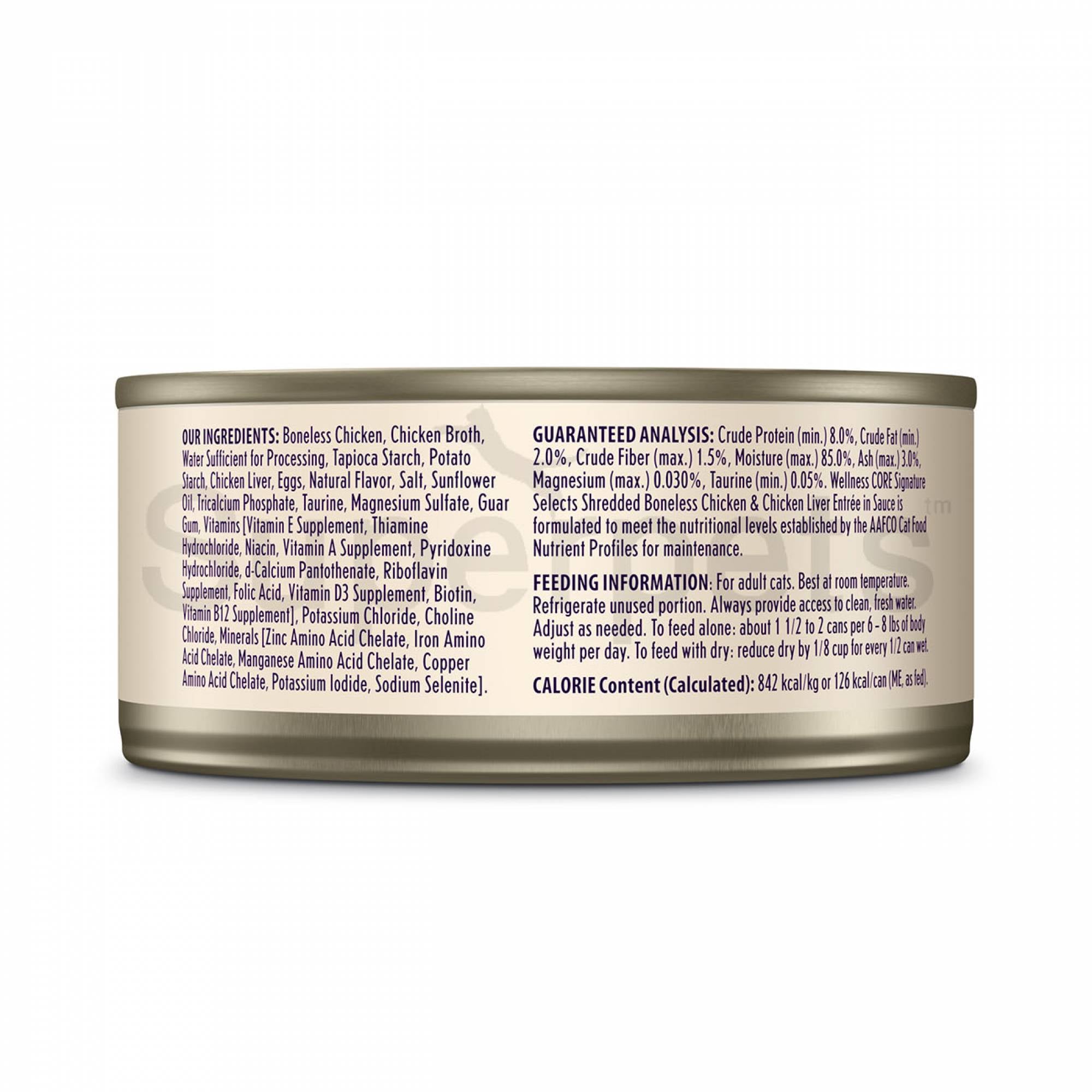 Wellness - Cat Core Signature Selects - Shredded Boneless Chicken & Chicken Liver Entree in Sauce Grain-Free 150g