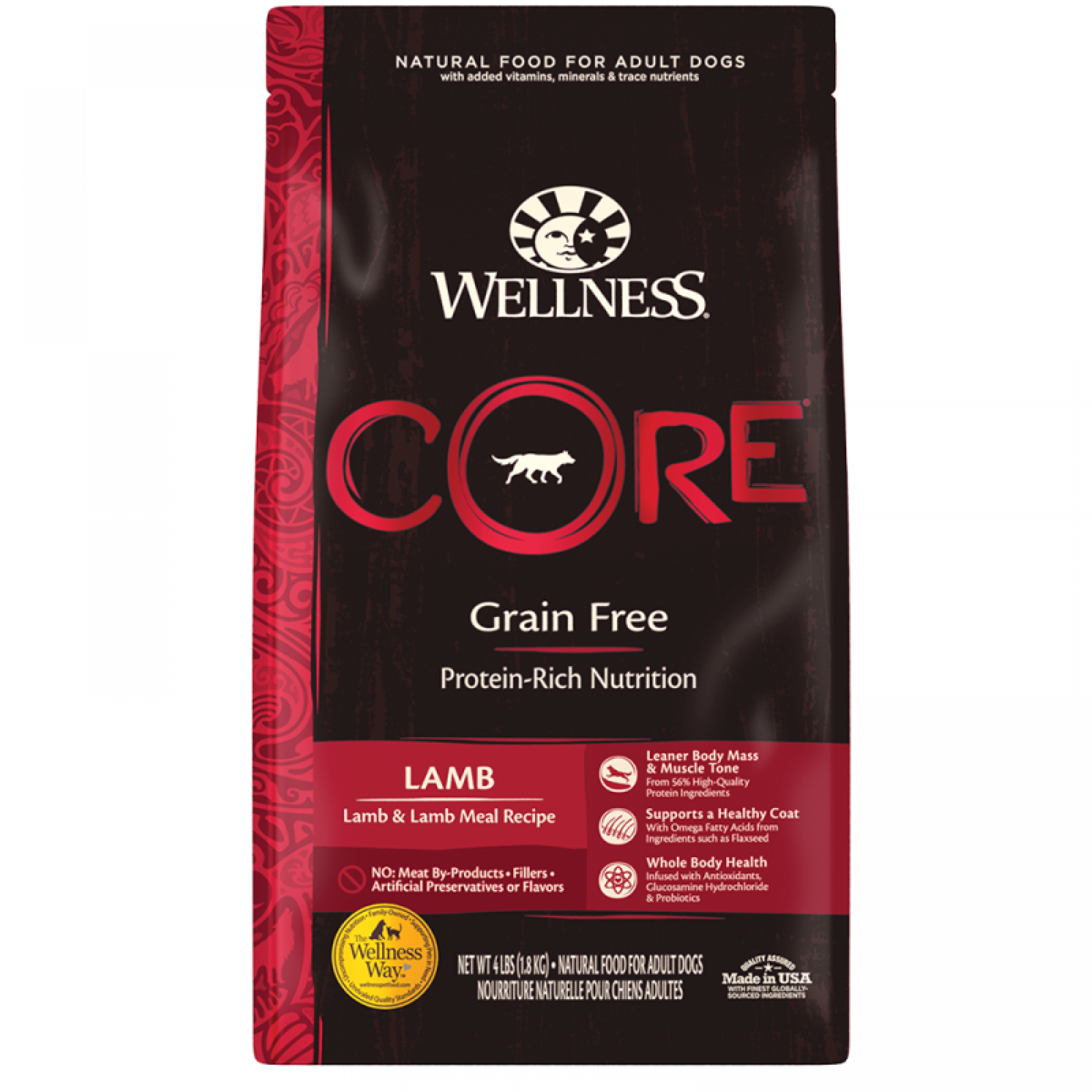 Wellness - Dog Dry Core Grain-Free Lamb & Lamb Meal Recipe 4lb (1.8kg)