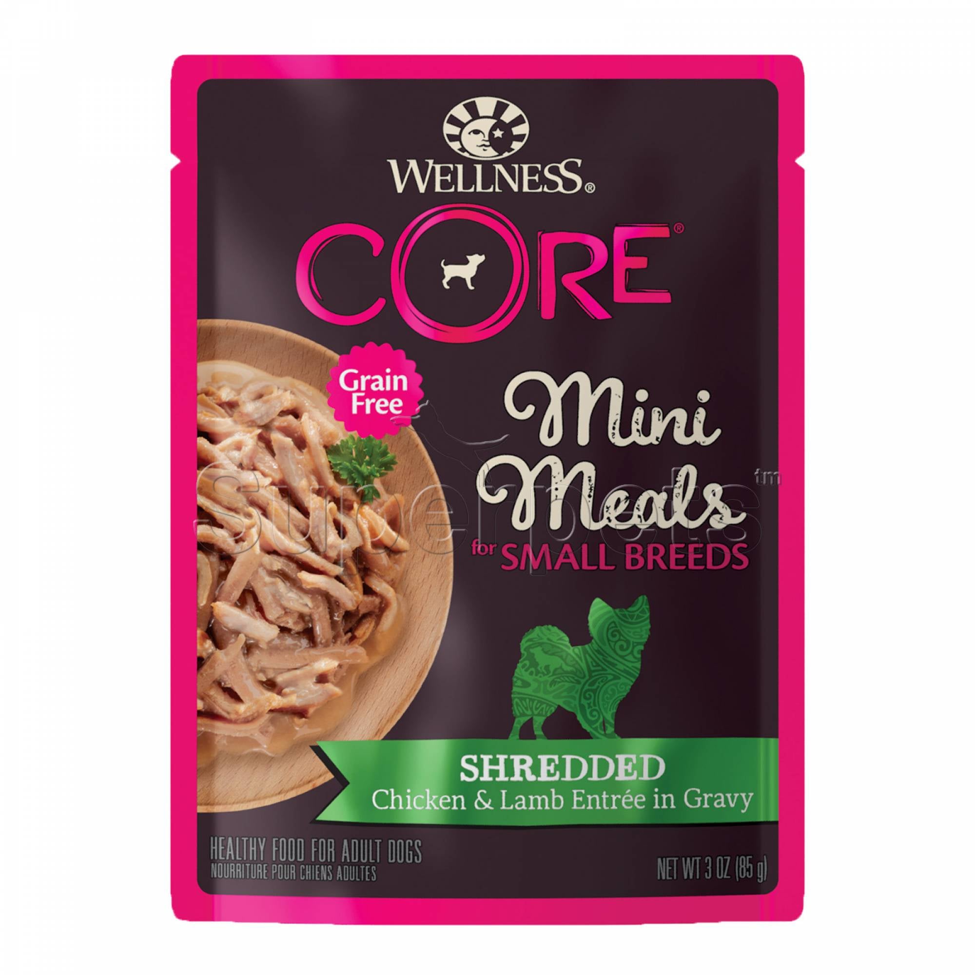 Wellness - Dog Core Mini Meals for Small Breeds 85g Shredded Chicken & Lamb Entree in Gravy