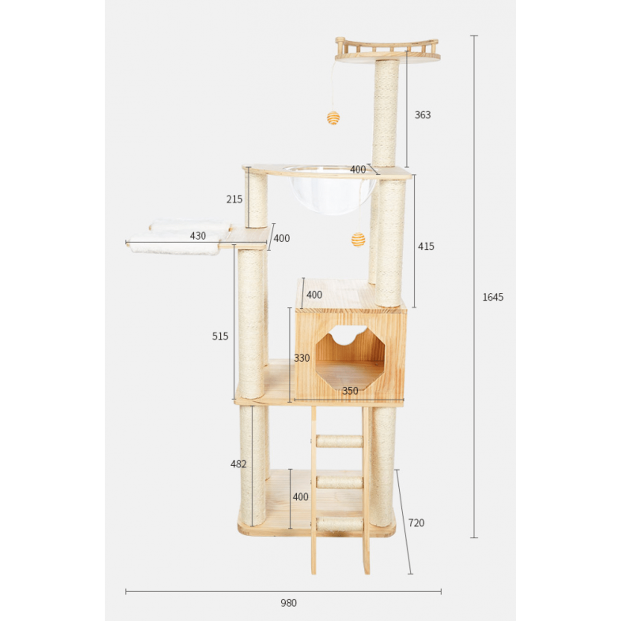 Minimax - BI022 - Cat Tree 98x72x164cm