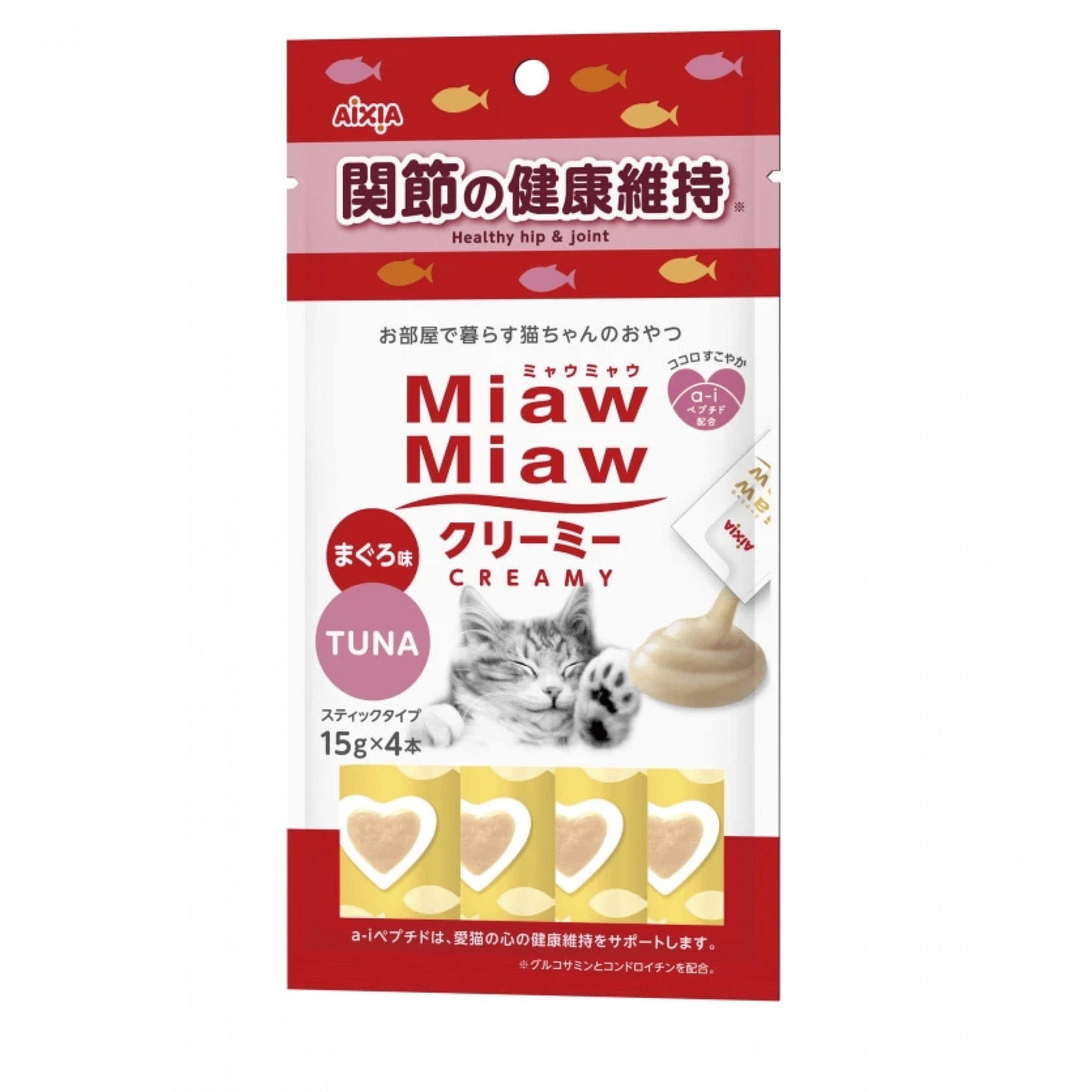 Aixia Miaw Miaw Creamy - Tuna Healthy Hip & Joint 15g x 4pcsSuperpets Trading