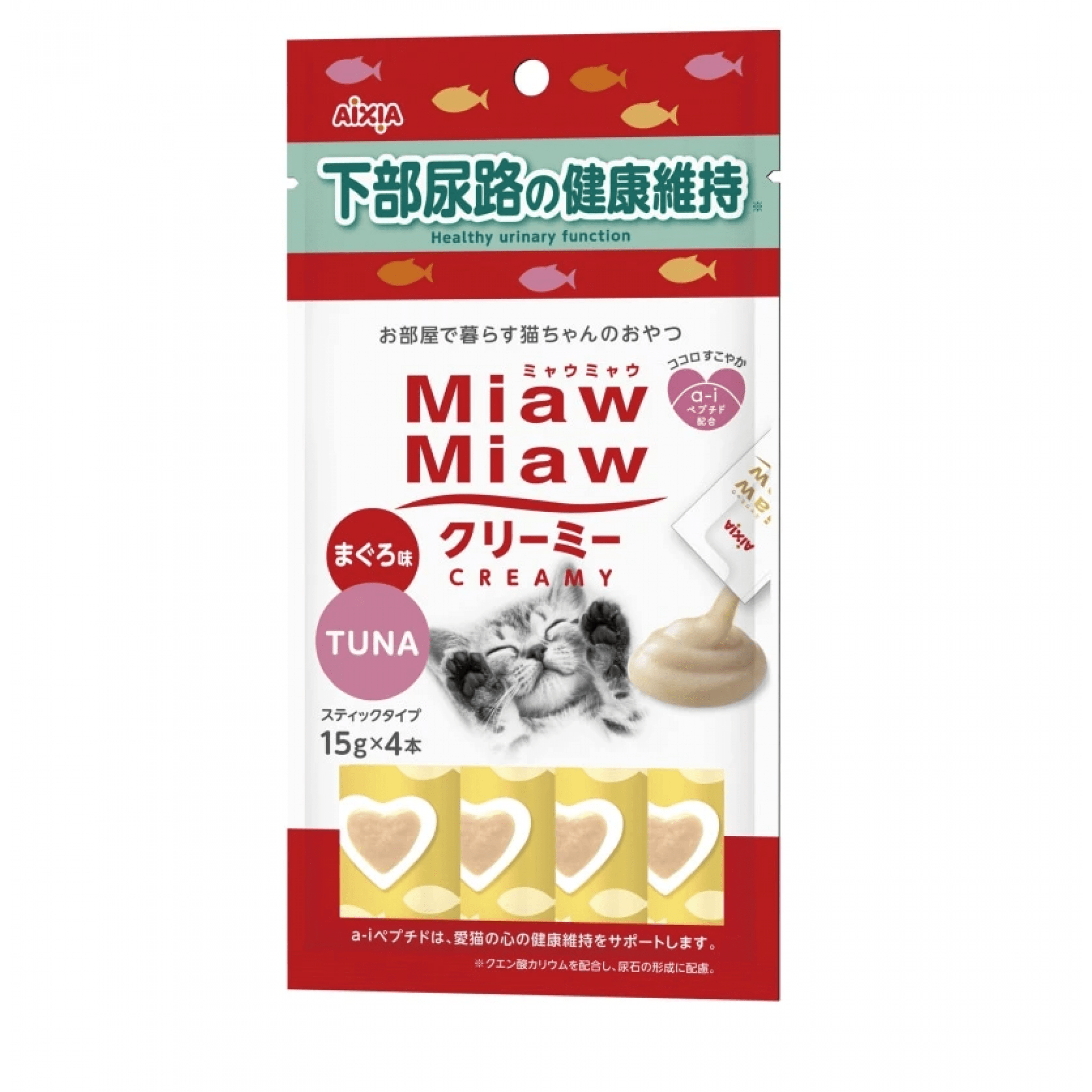 Aixia Miaw Miaw Creamy - Tuna Healthy Urinary Function 15g x 4pcsSuperpets Trading