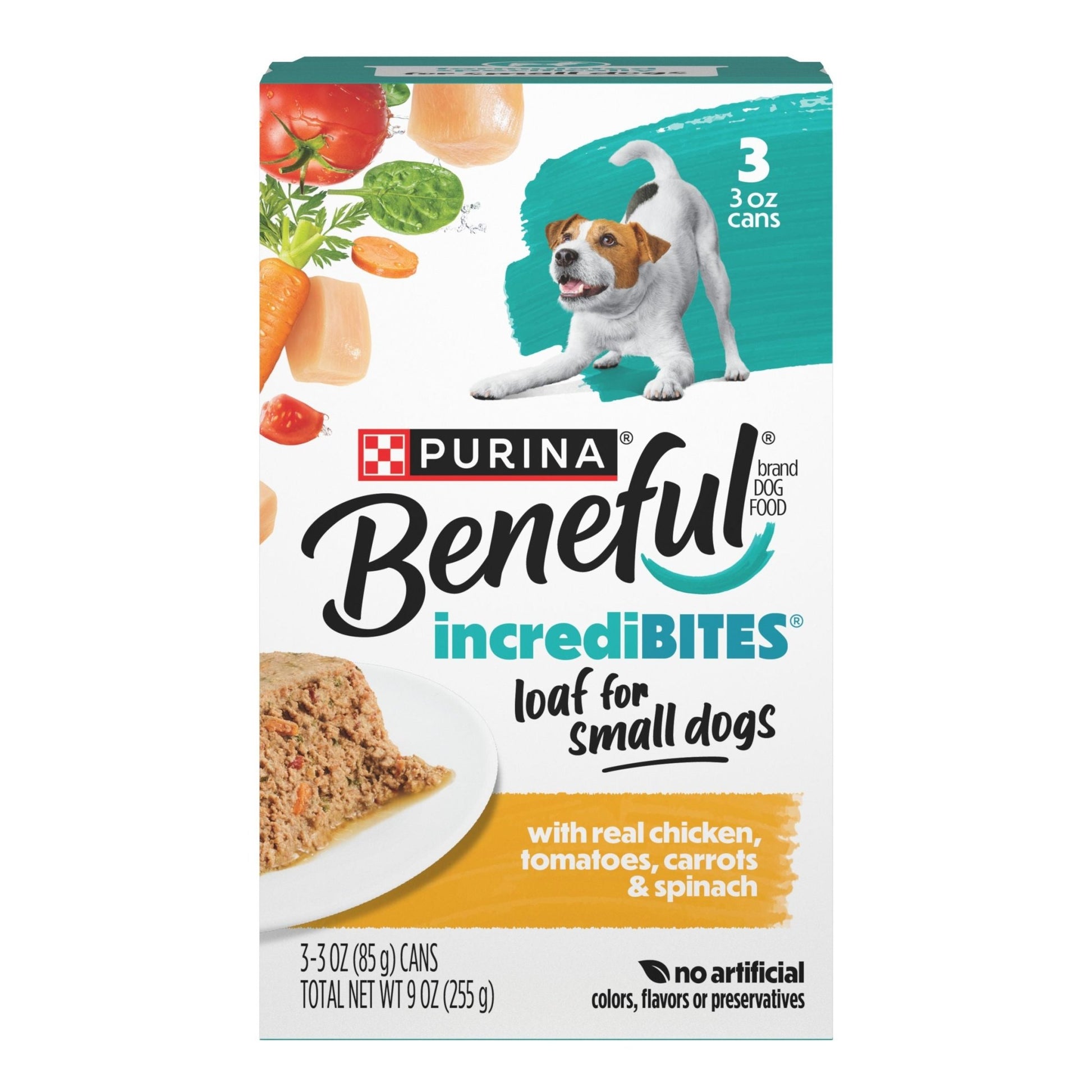 Beneful Small Breed High Protein Wet Dog Food, IncrediBites Paté With Real Chicken Recipe 85g x 3DogsSuperpets Trading