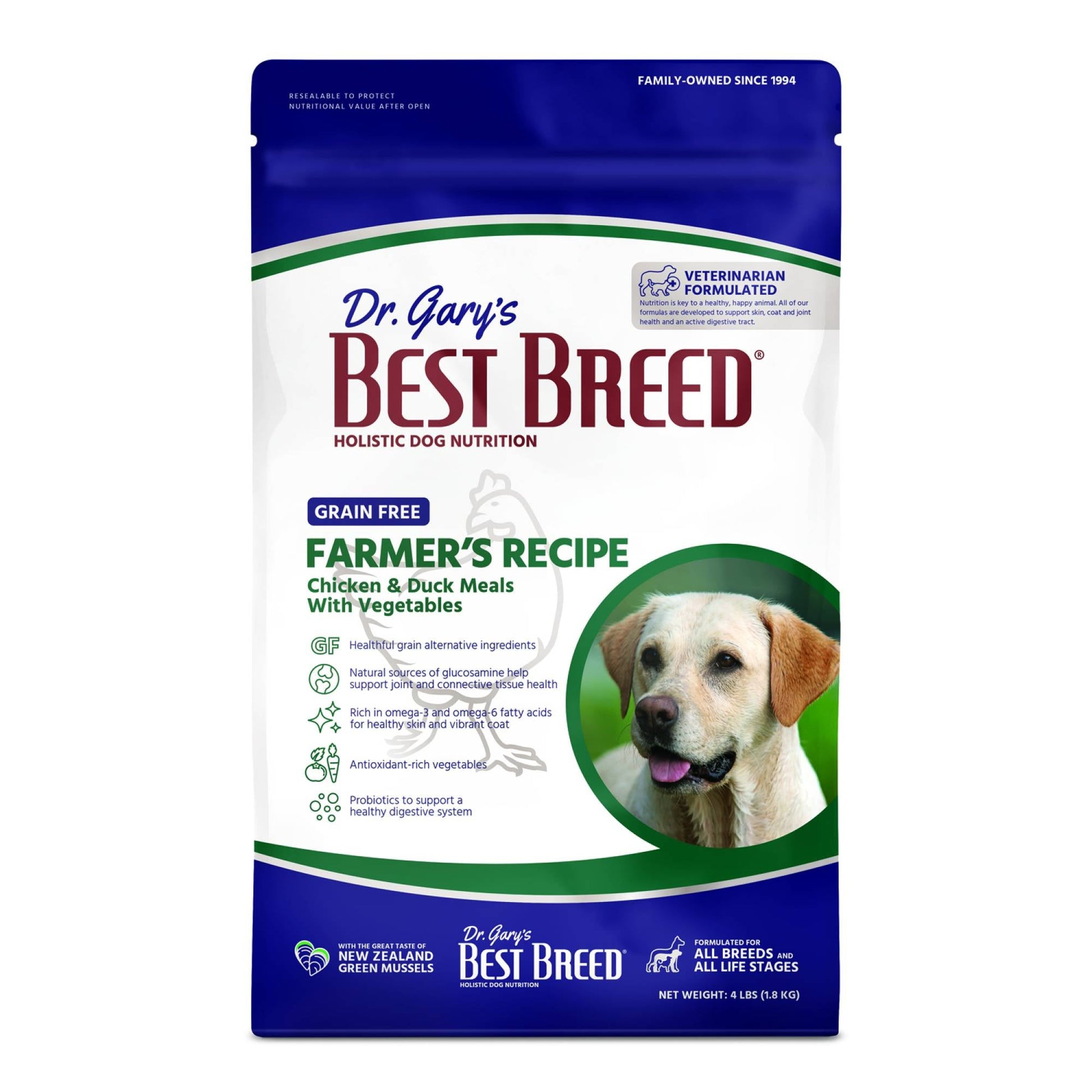 Best Breed - Adult Dog - Grain Free Farmer's Recipe (Chicken, Duck Meals w/ Fruits & Veg) 4lbsDogsSuperpets Trading