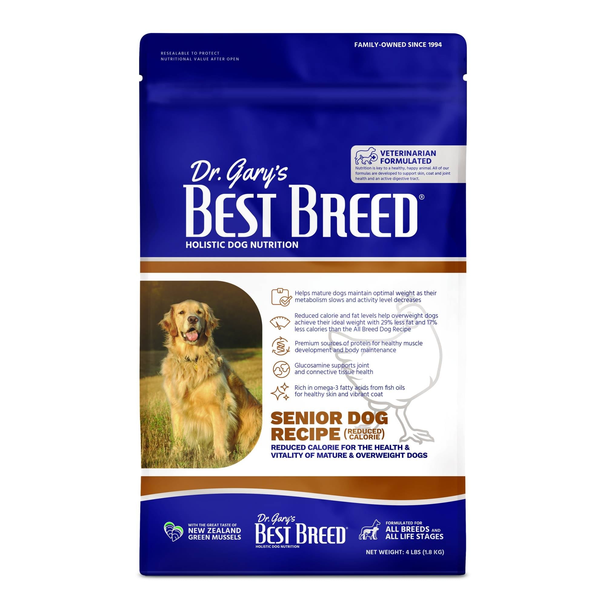 Best Breed - Adult Dog - Senior Dog Diet (Reduced Calorie) 4lbsDogsSuperpets Trading