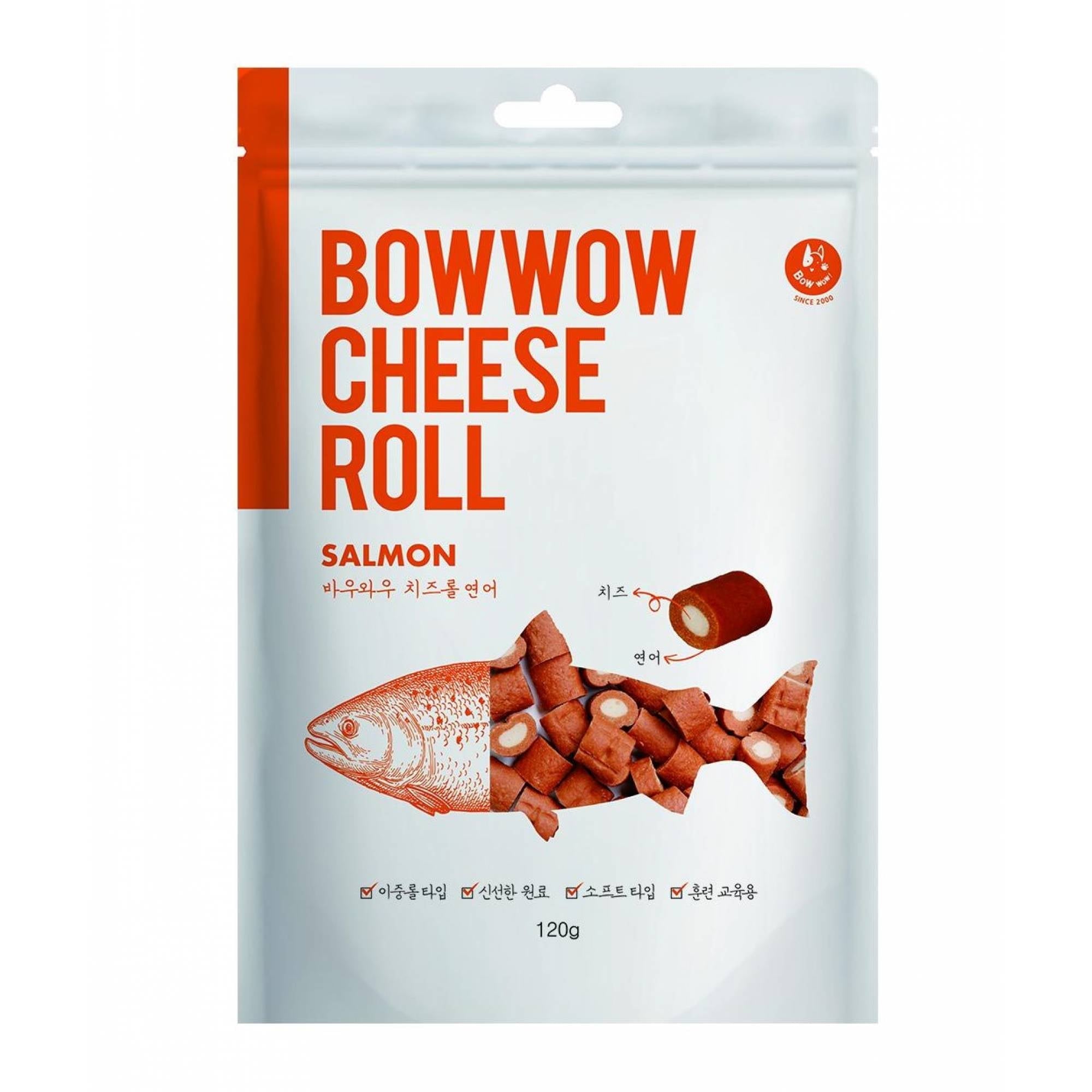 Bow Wow - BW1017 Salmon Cheese Roll Dog Treat 120gSuperpets Trading