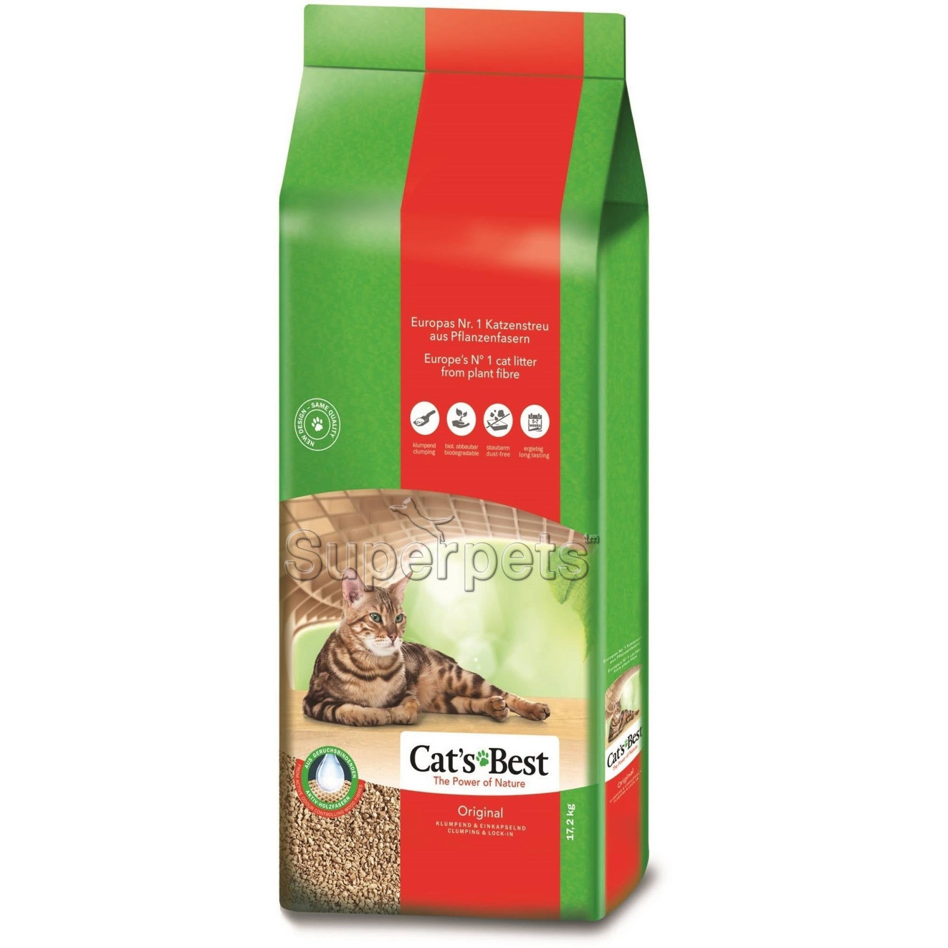 Cat's Best - Original Wood Fibre Litter 40L (17.2kg)Superpets Trading