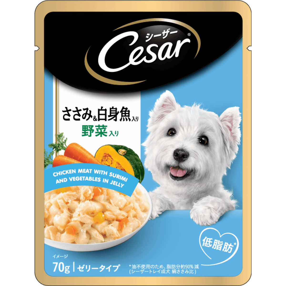 Cesar - Pouch - Chicken Meat with Surimi and Vegetables in Jelly 70gSuperpets Trading