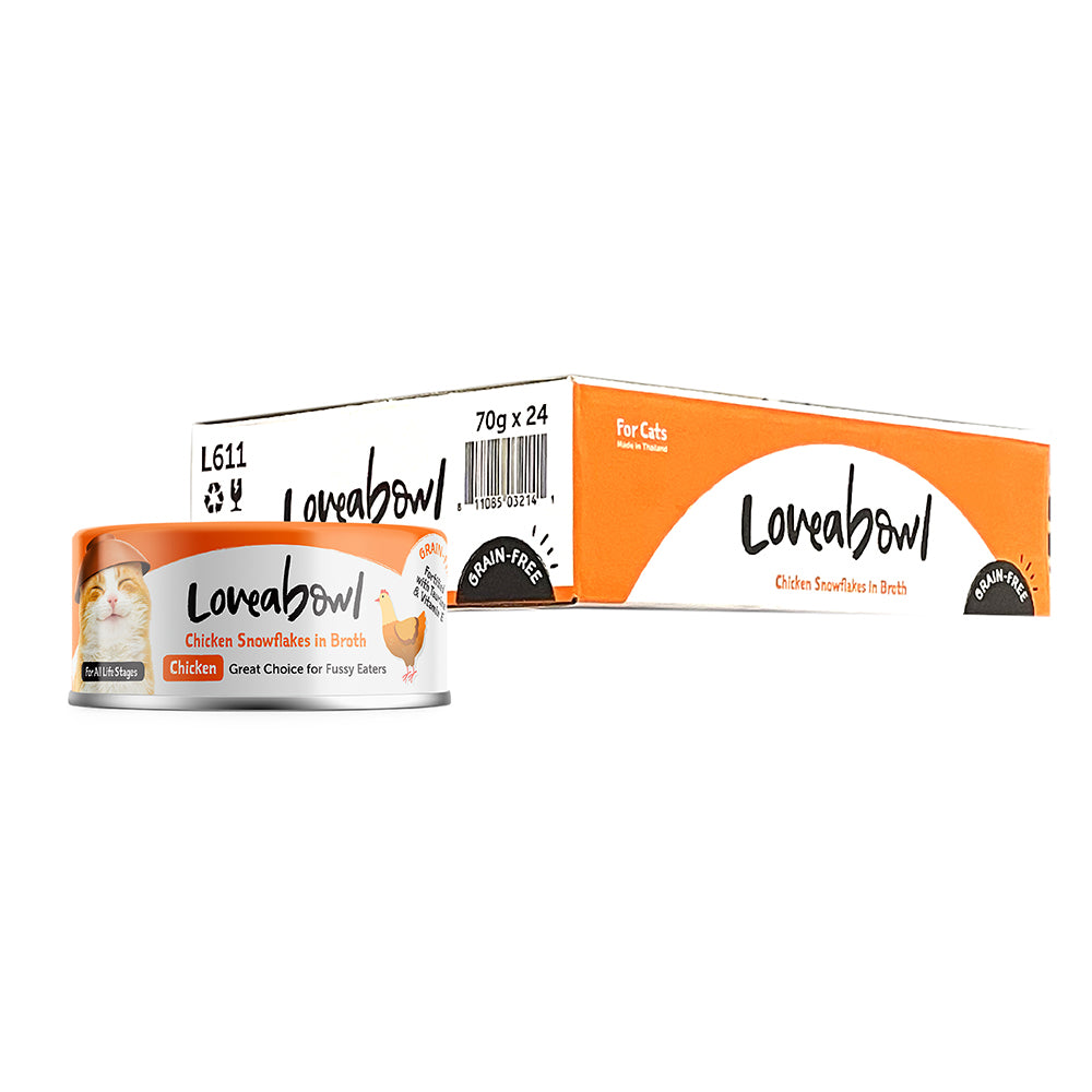 Loveabowl Chicken Snowflakes in broth  70g x 24 cans (1 Carton)