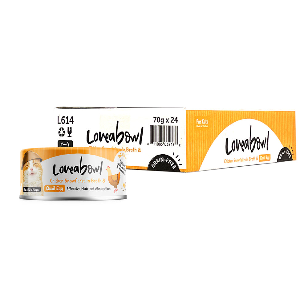 Loveabowl Chicken Snowflakes in broth with Quail Egg 70g x 24 cans (1 Carton)