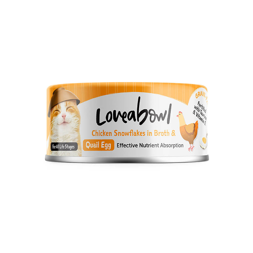 Loveabowl Chicken Snowflakes in broth with Quail Egg 70g x 24 cans (1 Carton)
