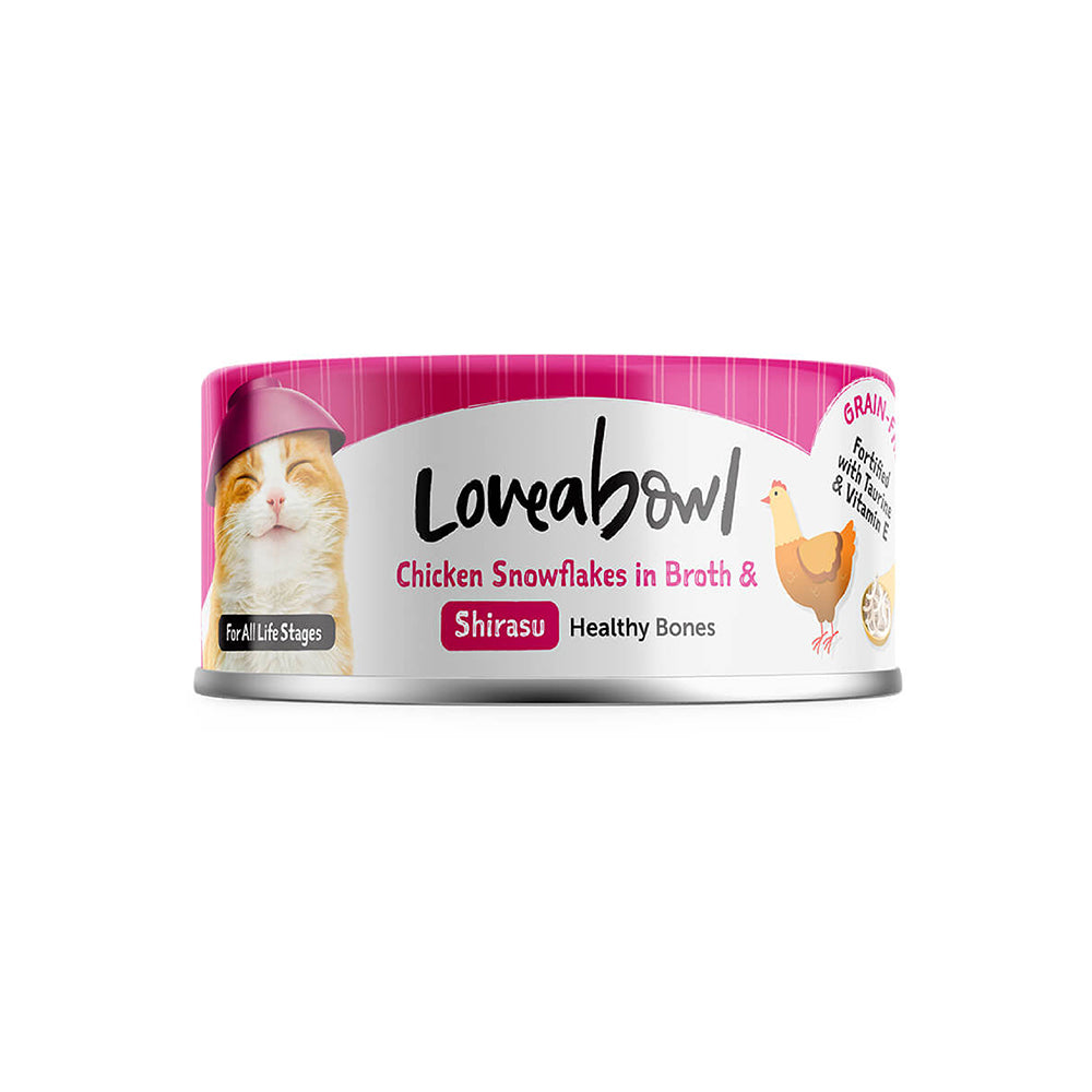 Loveabowl Chicken Snowflakes in broth with Shirasu 70g x 24 cans (1 Carton)