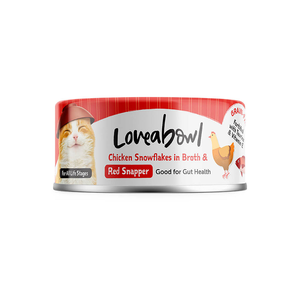 Loveabowl Chicken Snowflakes in broth with Red Snapper 70g x 24 cans (1 Carton)