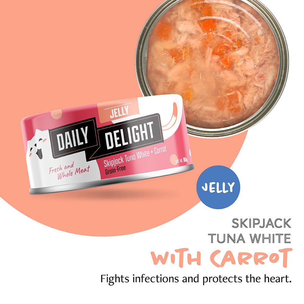 Daily delight Jelly Skipjack Tuna White with Carrot 80gCatsSuperpets Trading