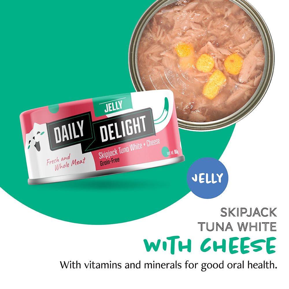 Daily delight Jelly Skipjack Tuna White with Cheese 80gCatsSuperpets Trading