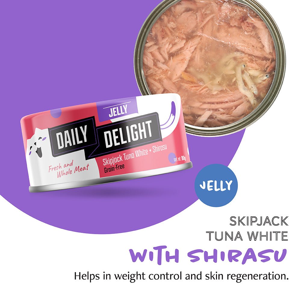 Daily delight Jelly Skipjack Tuna White with Shirasu 80gCatsSuperpets Trading