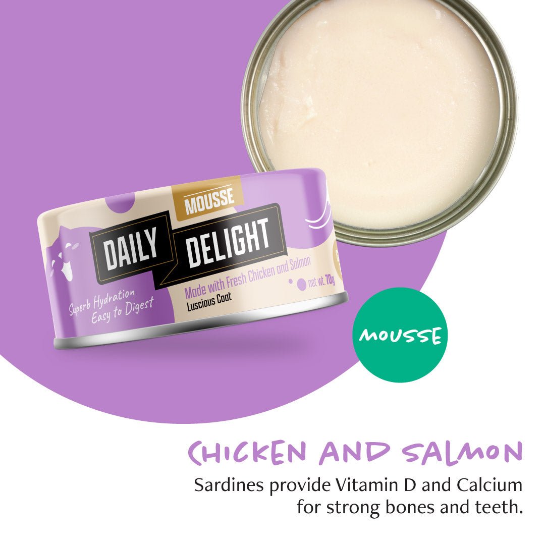 Daily Delight Mousse Chicken With Salmon 80gCatsSuperpets Trading