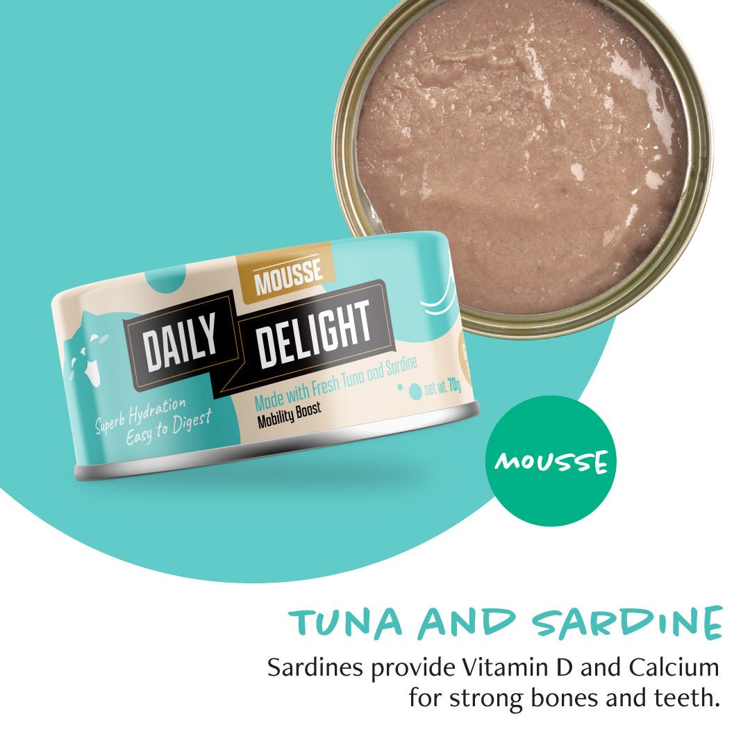 Daily Delight Mousse Tuna With Sardine 80gCatsSuperpets Trading