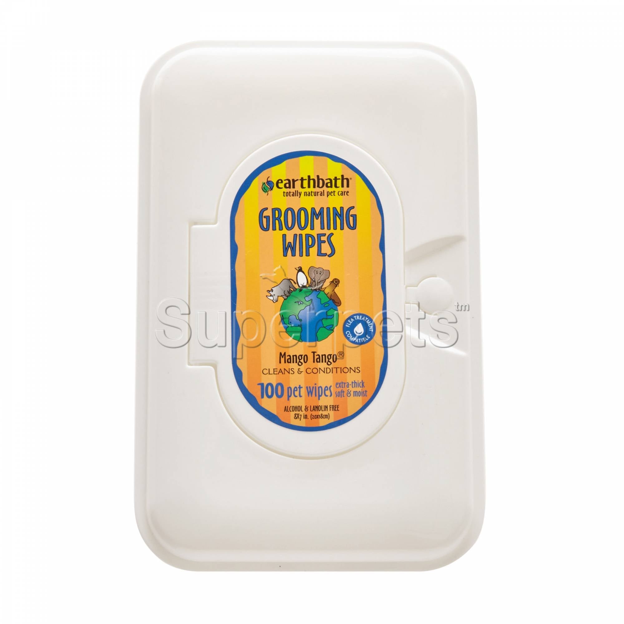 Earthbath EB033 Grooming Wipes - Mango Tango x100pcsSuperpets Trading