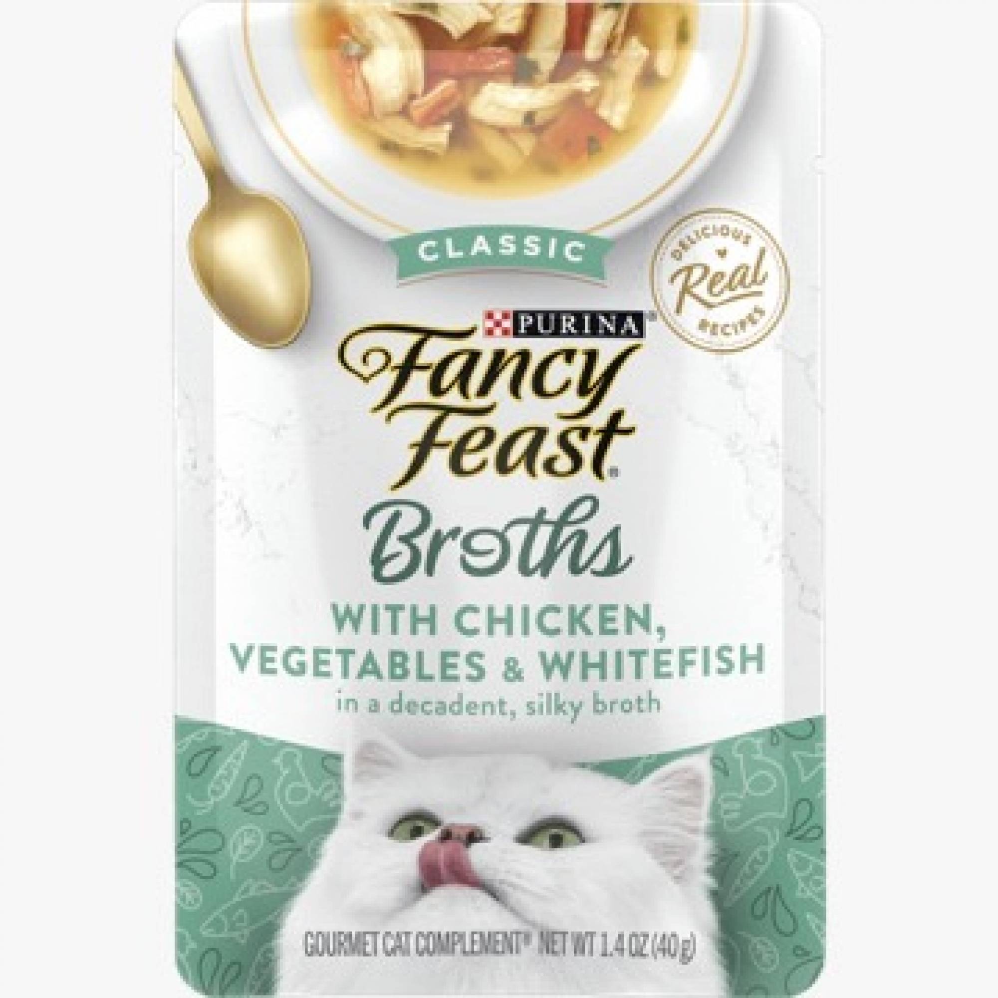 Fancy Feast - Broths - Classic with Chicken, Vegetables & Whitefish in a Decadent Silky Broth 40gSuperpets Trading
