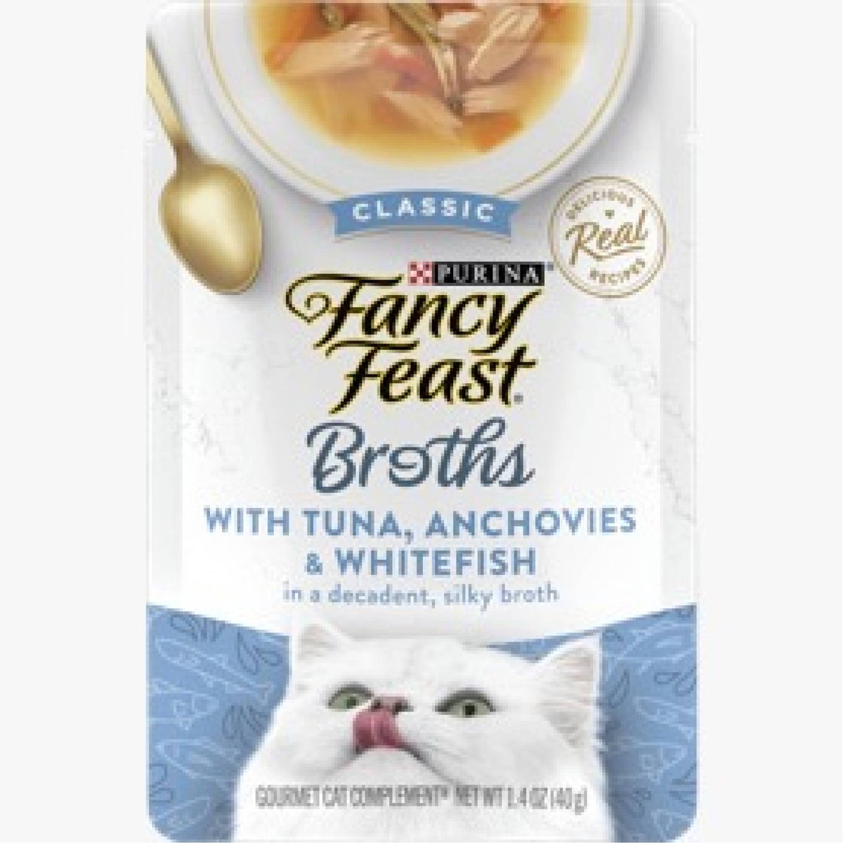 Fancy Feast - Broths - Classic with Tuna, Anchovies & Whitefish in a Decadent Silky Broth 40gSuperpets Trading