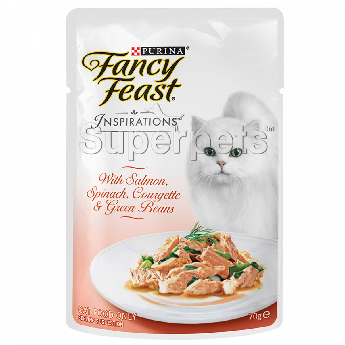 Fancy Feast - Inspirations with Salmon, Spinach, Courgette & Green Beans 70gSuperpets Trading
