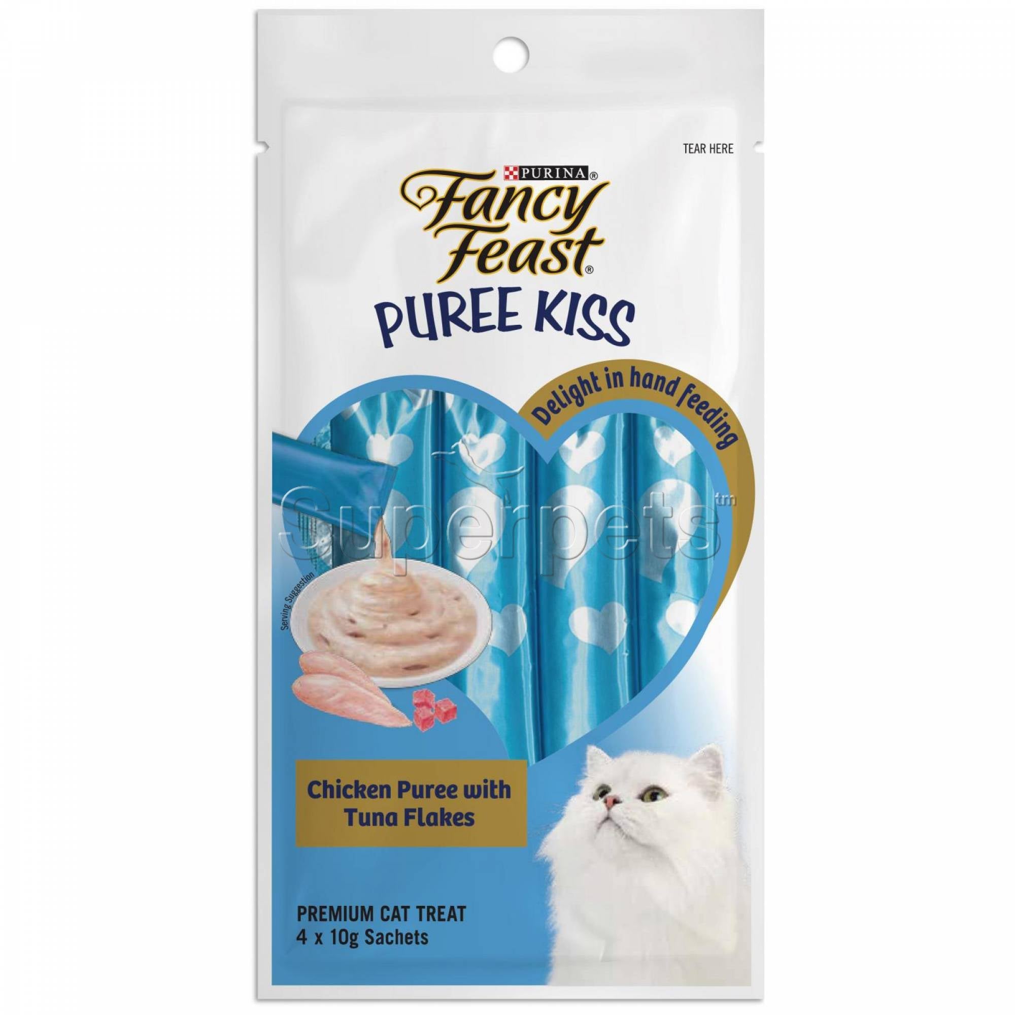 Fancy Feast - Puree Kisses - Chicken Puree with Tuna Flakes 4x10g (40g)Superpets Trading