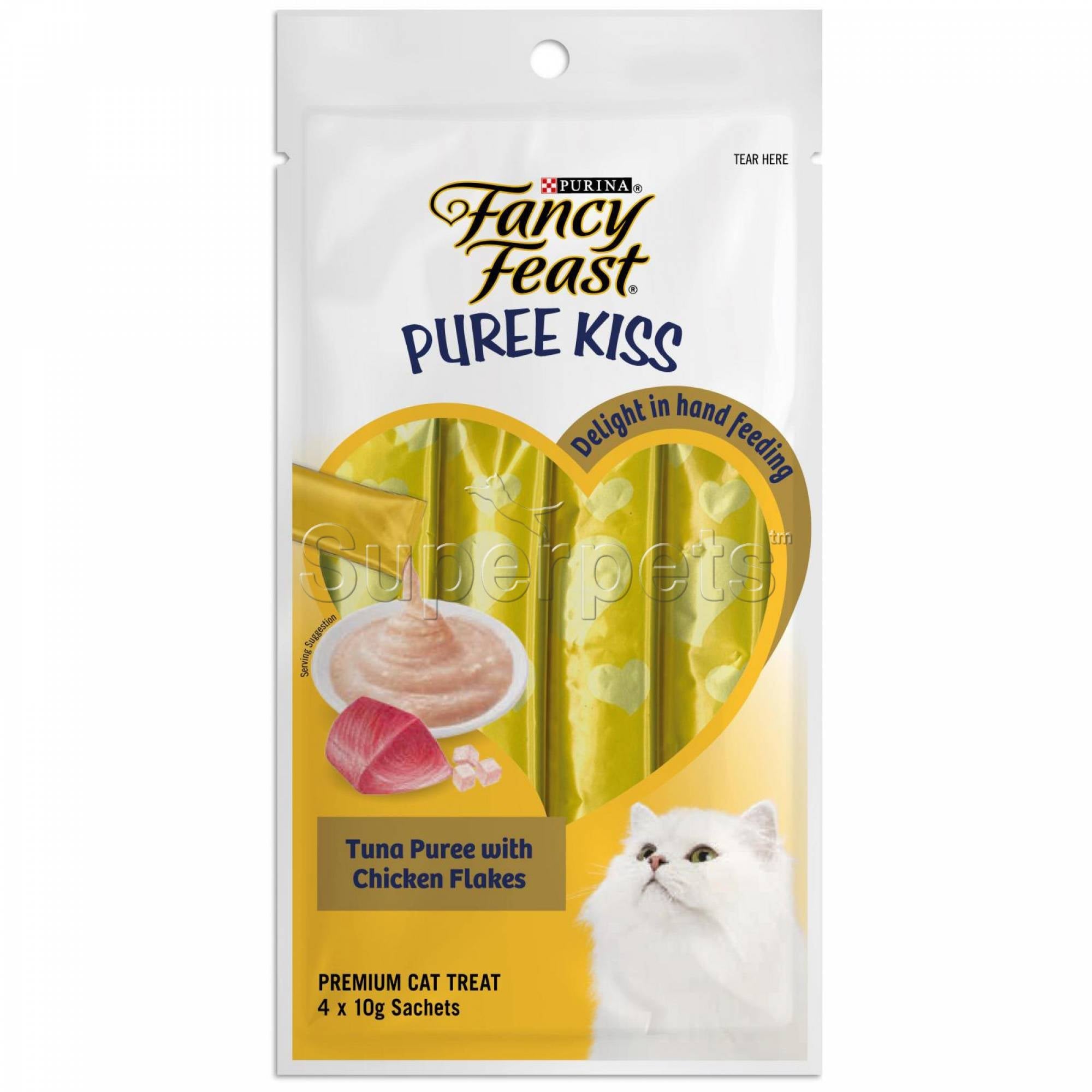 Fancy Feast - Puree Kisses - Tuna Puree with Chicken Flakes 4x10g (40g)Superpets Trading