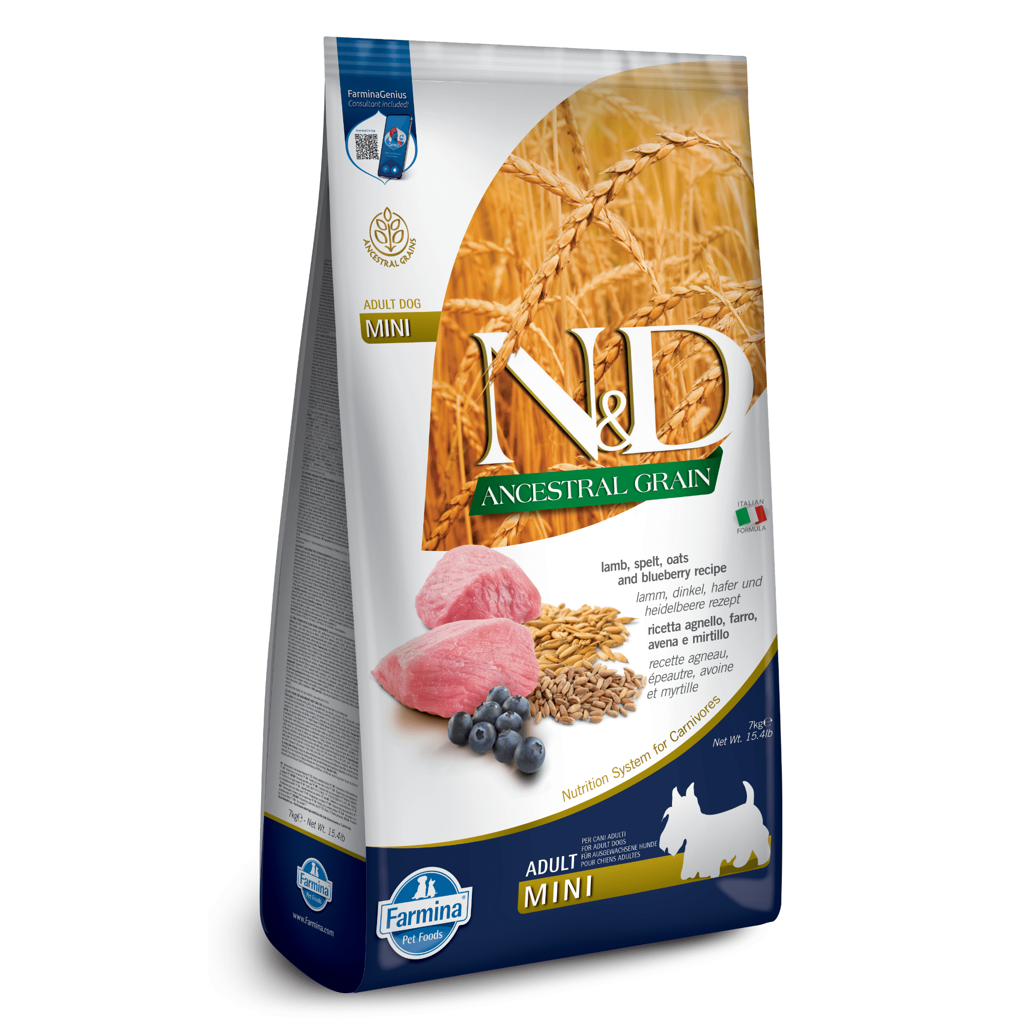 Farmina - N&D Ancestral Grain Dog Adult Mini - Lamb & BlueberryDogsSuperpets Trading