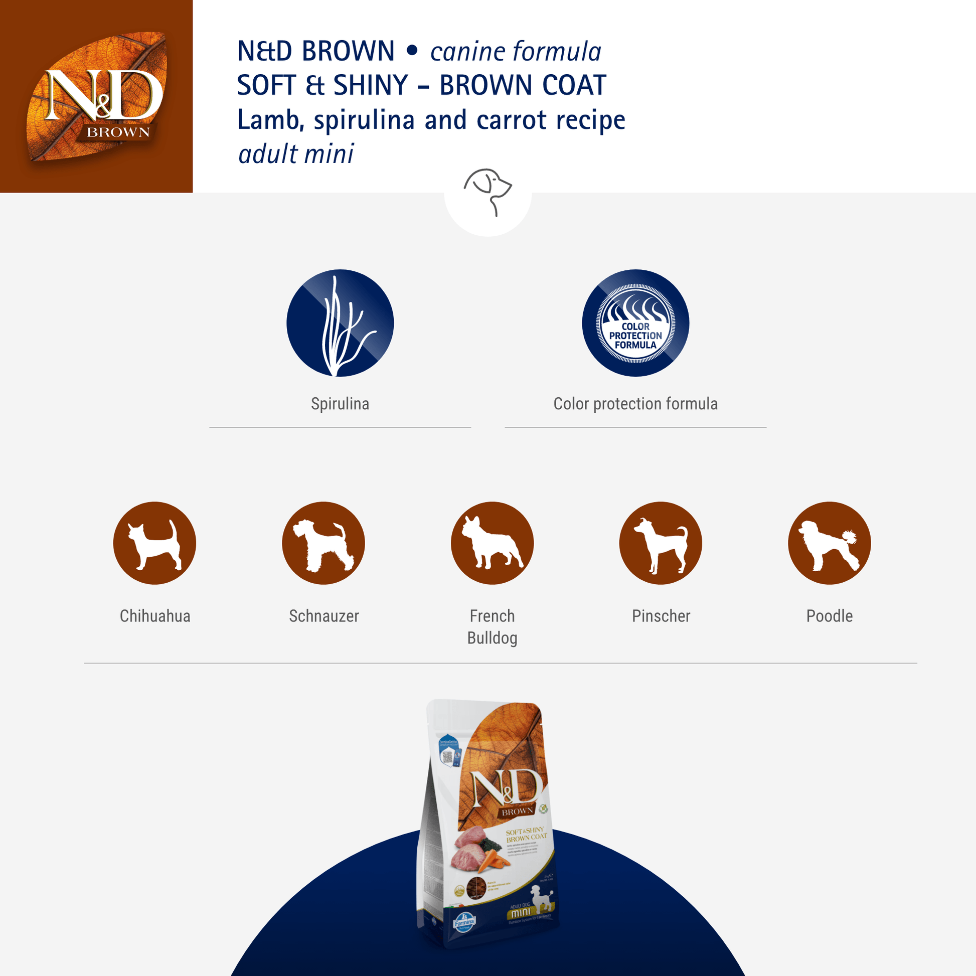 Farmina - N&D Brown Dog Adult Mini - Lamb, Potato, Spirul & Carrot 2kgDogsSuperpets Trading
