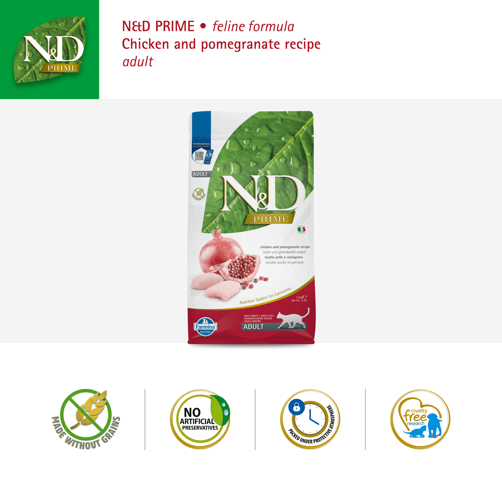 Farmina N&D Cat Adult Grain-Free - Chicken & PomegranateCatsSuperpets Trading