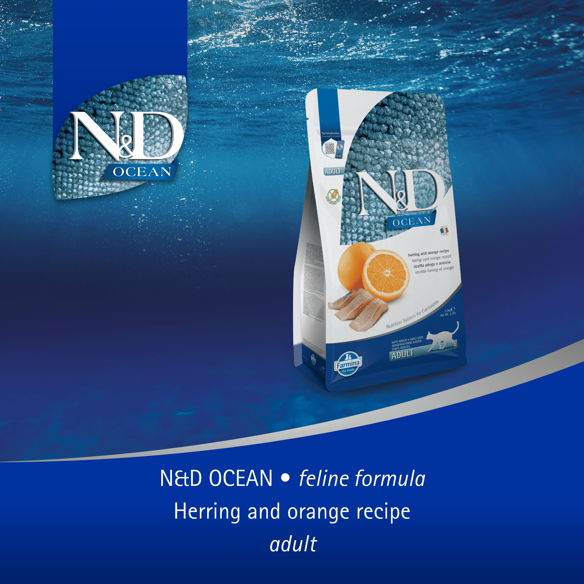 Farmina N&D Cat Adult Ocean Grain-Free - Herring & OrangeCatsSuperpets Trading