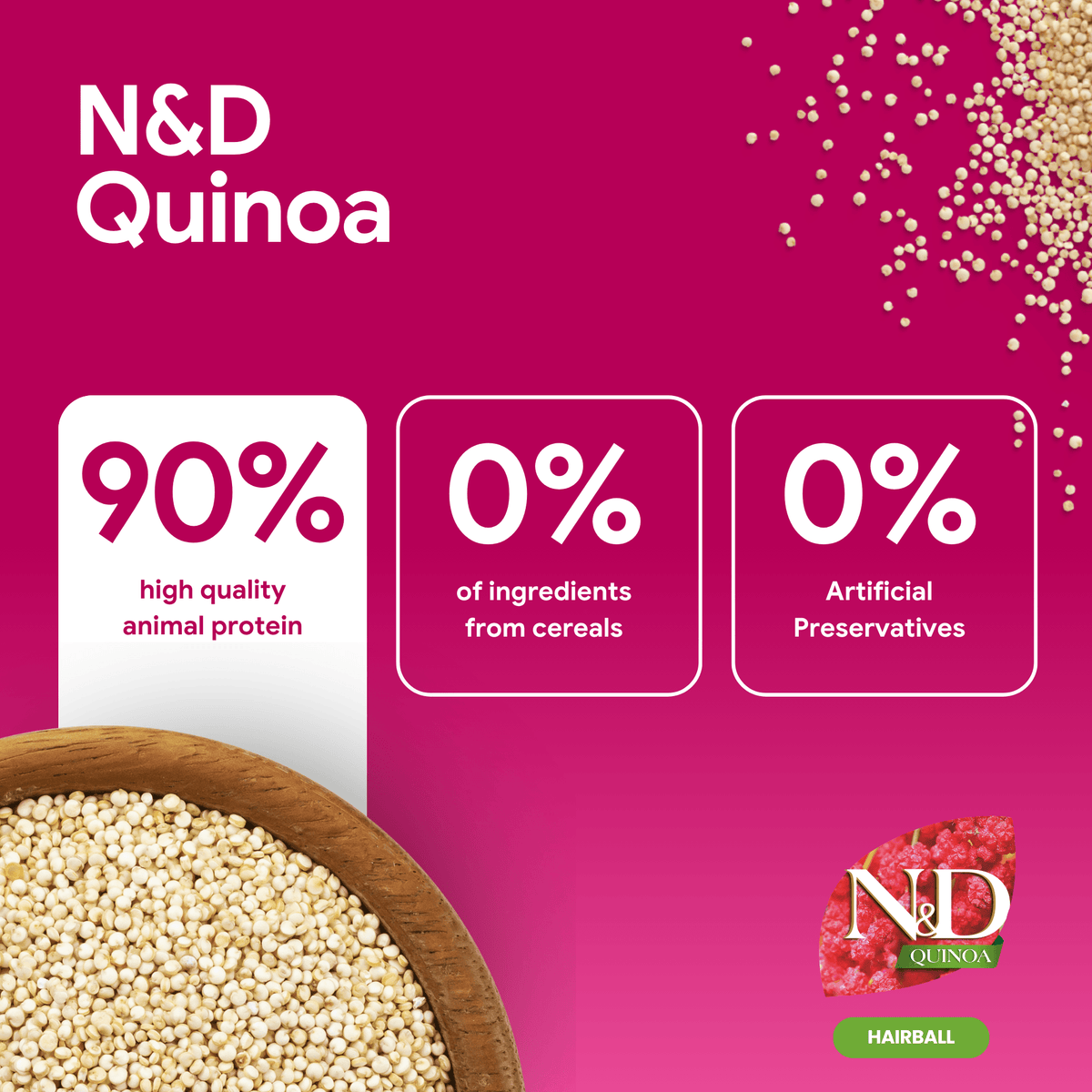 Farmina N&D Cat Adult Quinoa - HairballCatsSuperpets Trading